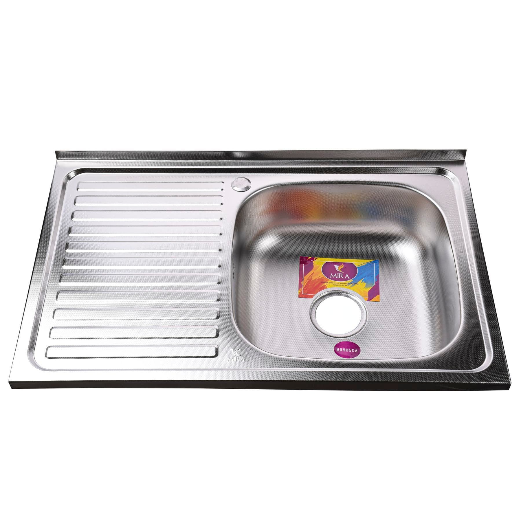 Мийка кухонна накладна прямокутна 800х500х180 Decor Right MR 8050 R D  Mira