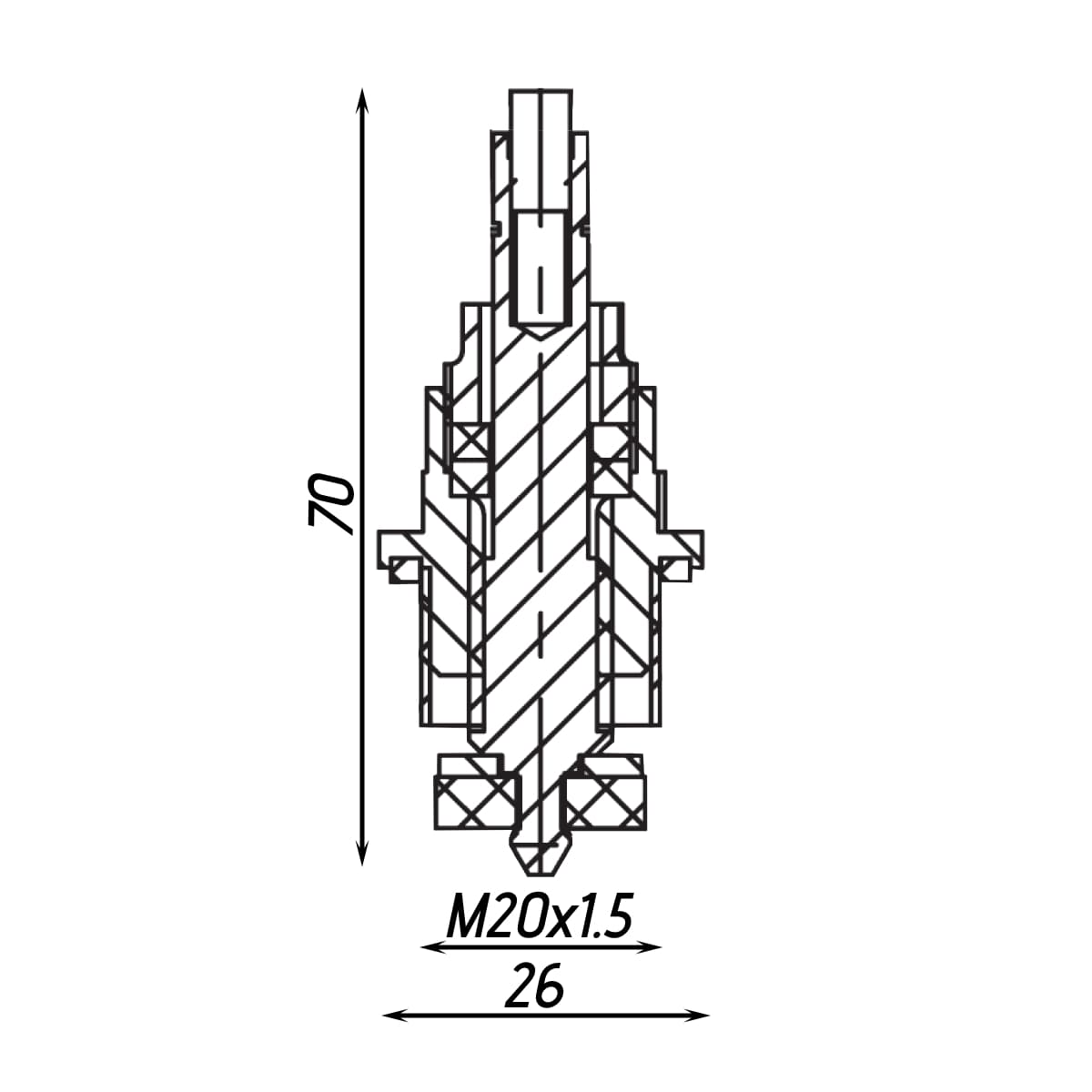 Вентильна головка ХВ 1/2″ латунна без маховика Б1811А 2