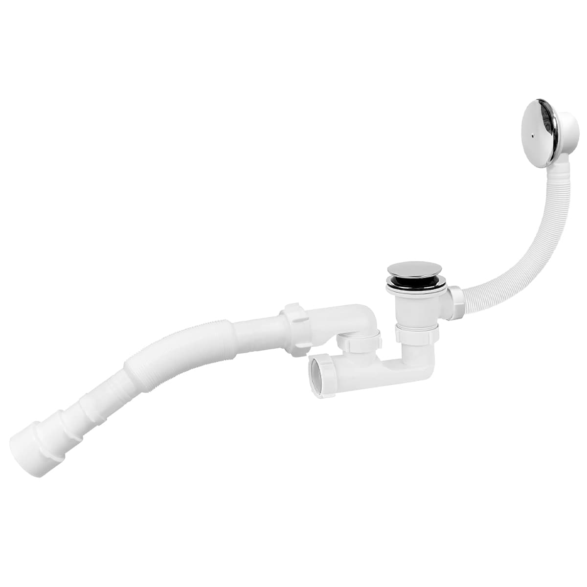 Сифон ″Waterstal″для ванни регульований Click-Clack з гнучкою трубою 32/40/50  (А - 18089) 2