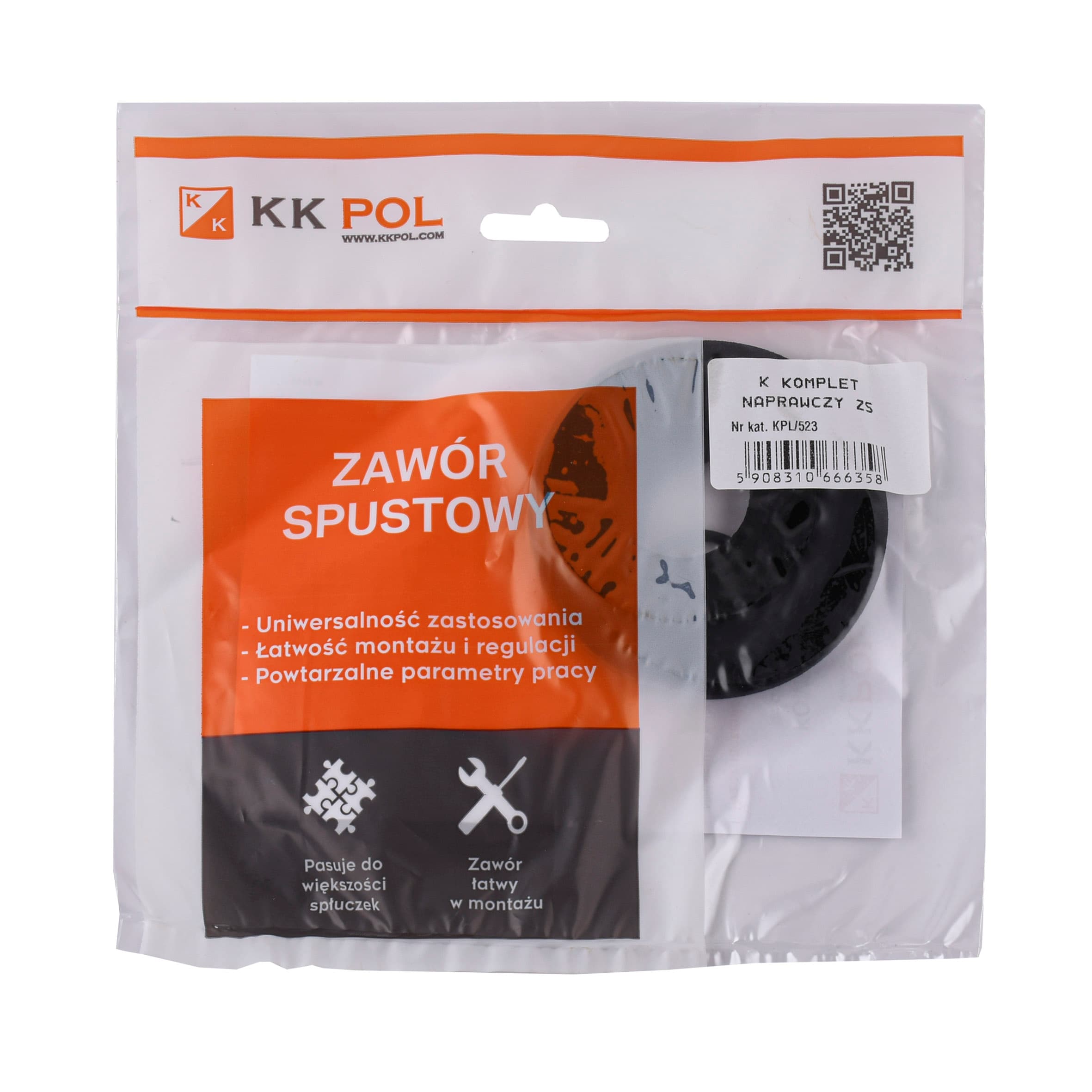 Ремкомплект для зливного клапану K.K.POL тип ZS, АКС/523  (KPL/523) 2