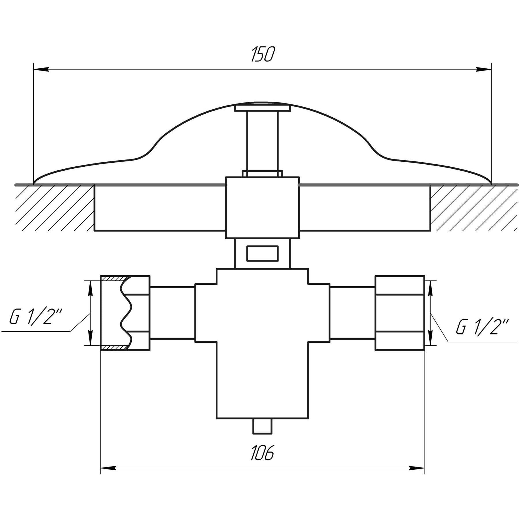 Кран-дозатор Tremolada 469 монтаж у підлогу 1/2″х1/2″ (Italy) 2