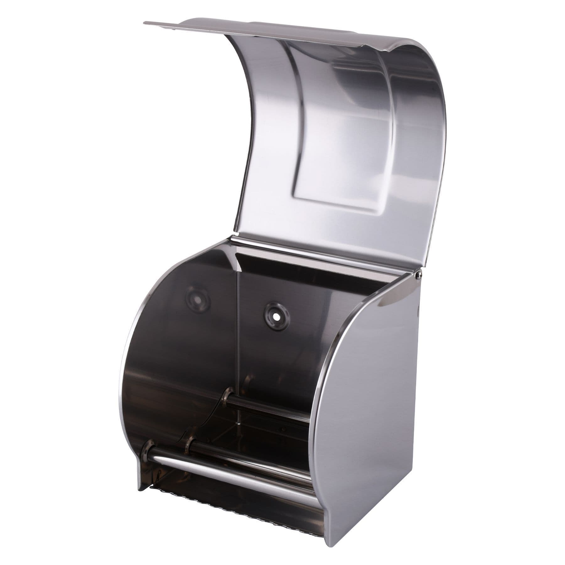 Тримач туалетного паперу HOTEC 16.623а з кришкою, (122*120*126mm) Stainless Steel 2