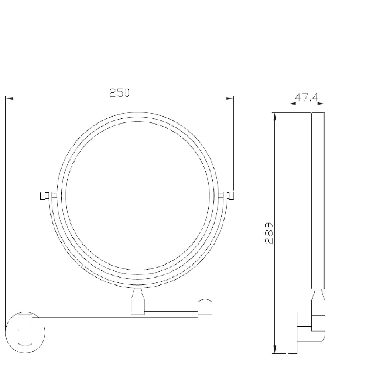 Дзеркало настінне Perfect Sanitary Appliances SP 8158 2