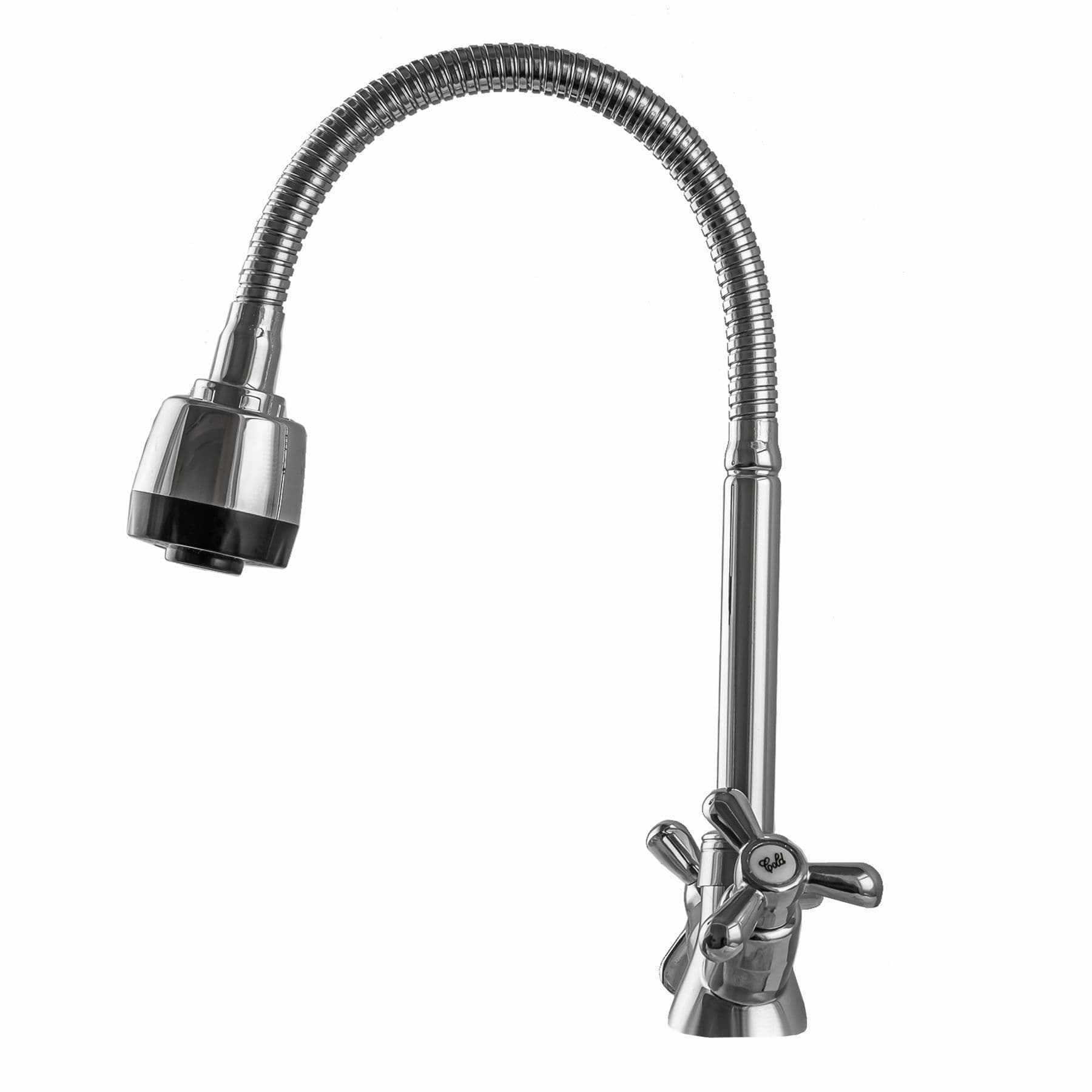 Змішувач для кухні DOMINO DK-H1-2N-103MA Chrom хрест кераміка,с гофровиливом 2