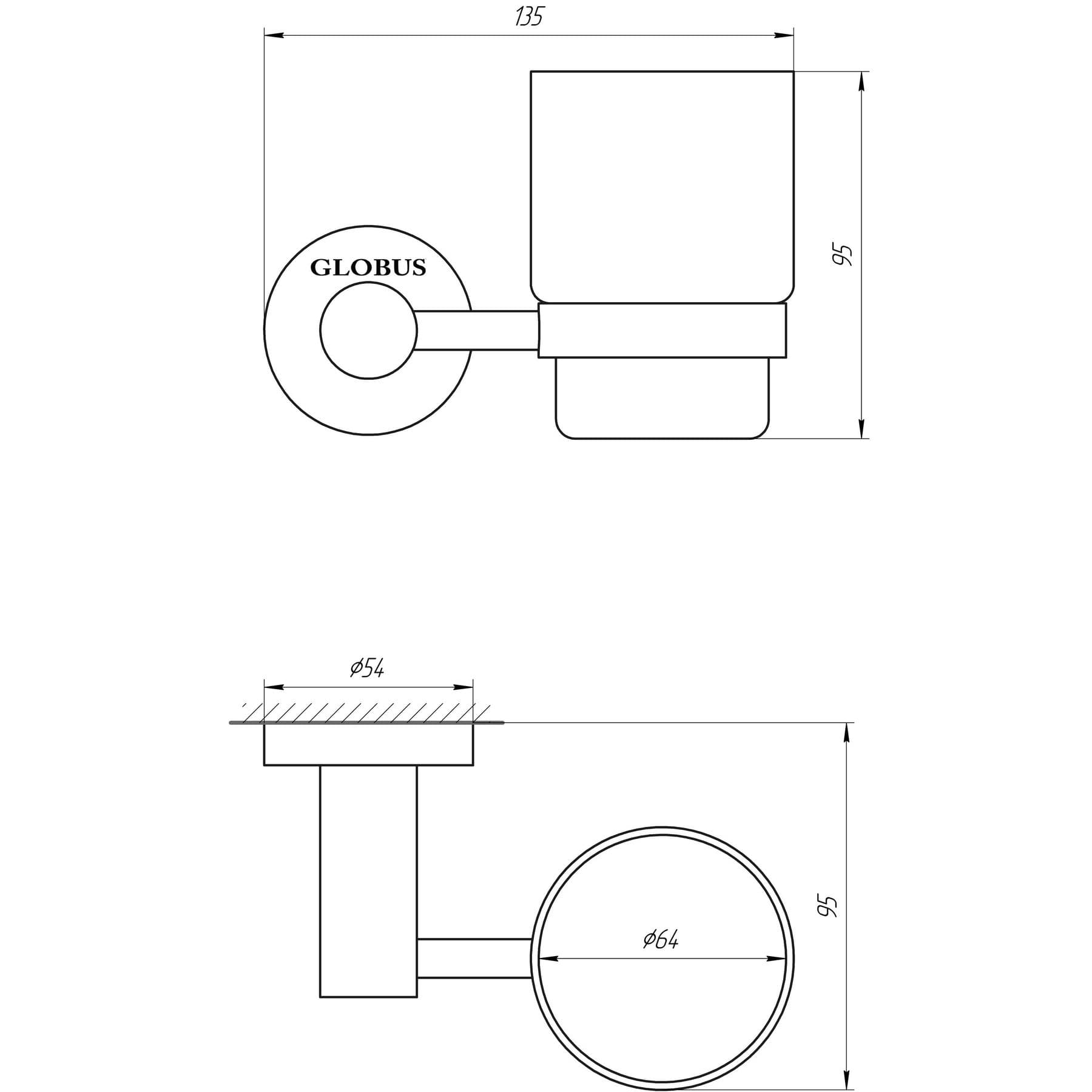 Стакан одинарний Globus Lux SS 8409  SUS304 2