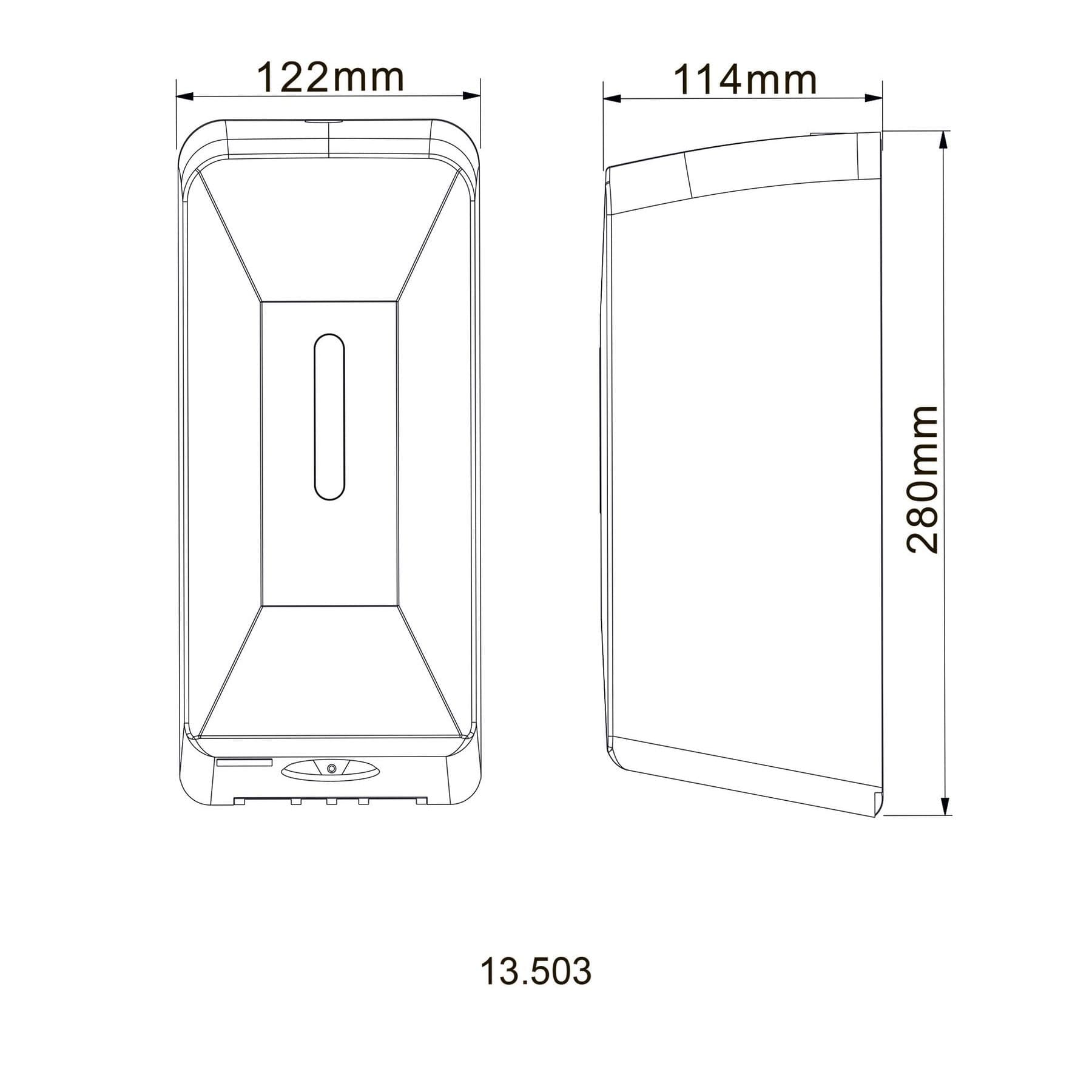Дозатор сенсорний для антисептика/рідкого мила HOTEC 13.503 ABS White,1000мл,(DC 4*1.5V-тип C-LR14) 3