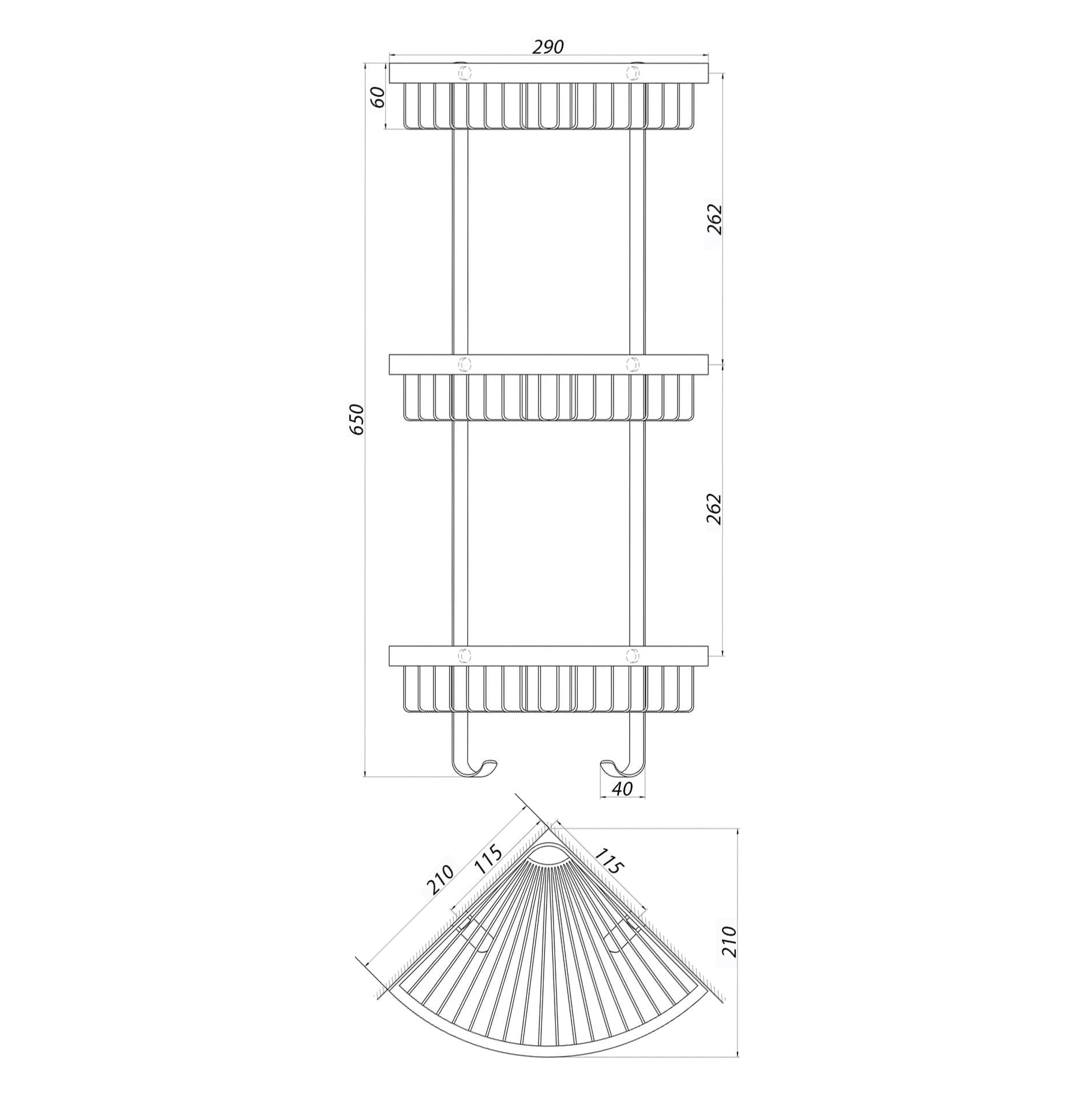 Поличка кутова TOPAZ 4115-3 3