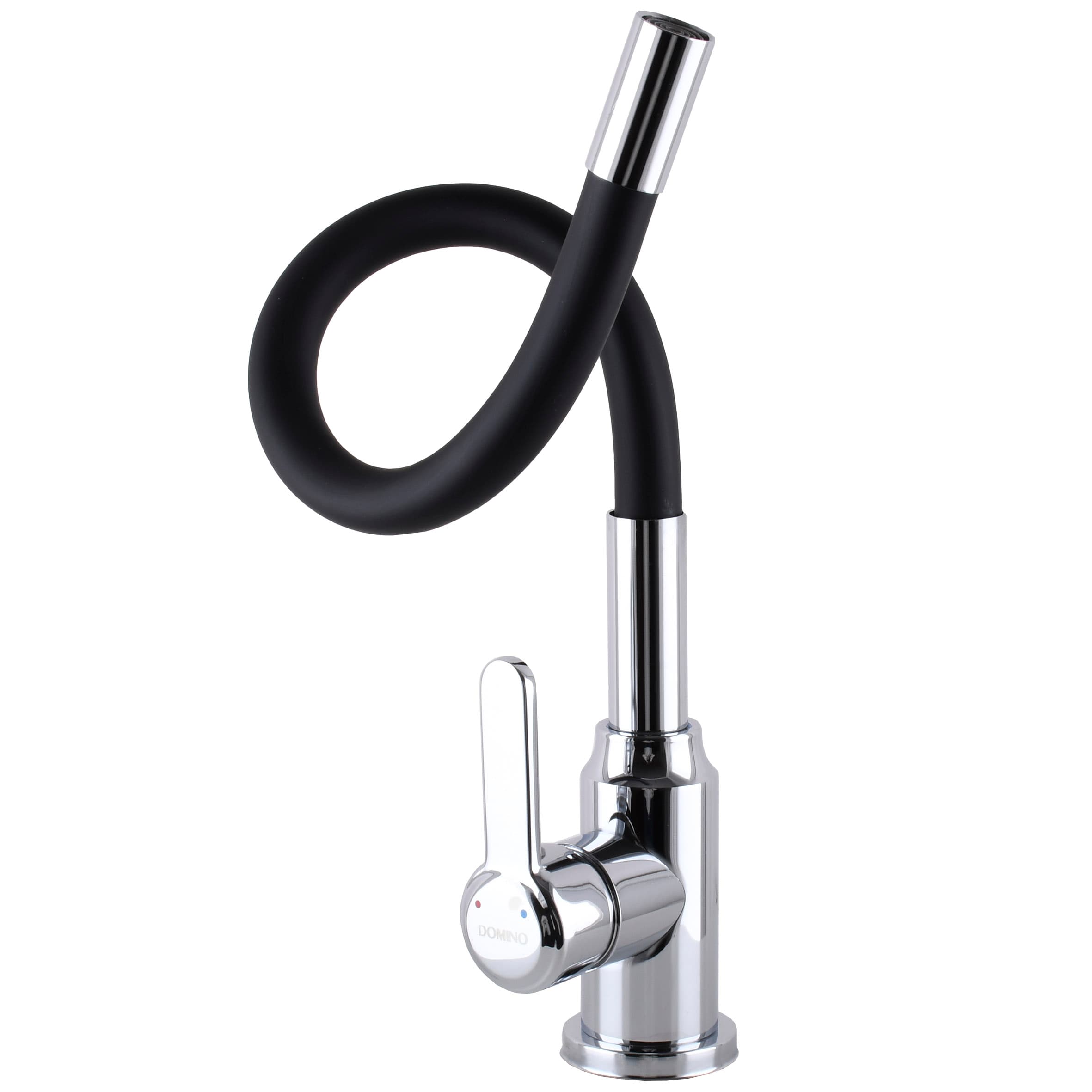 Змішувач для кухні DOMINO ELLIPSE DCC-203L-BLACK  гофровилив Чорний,,На Гайці 3