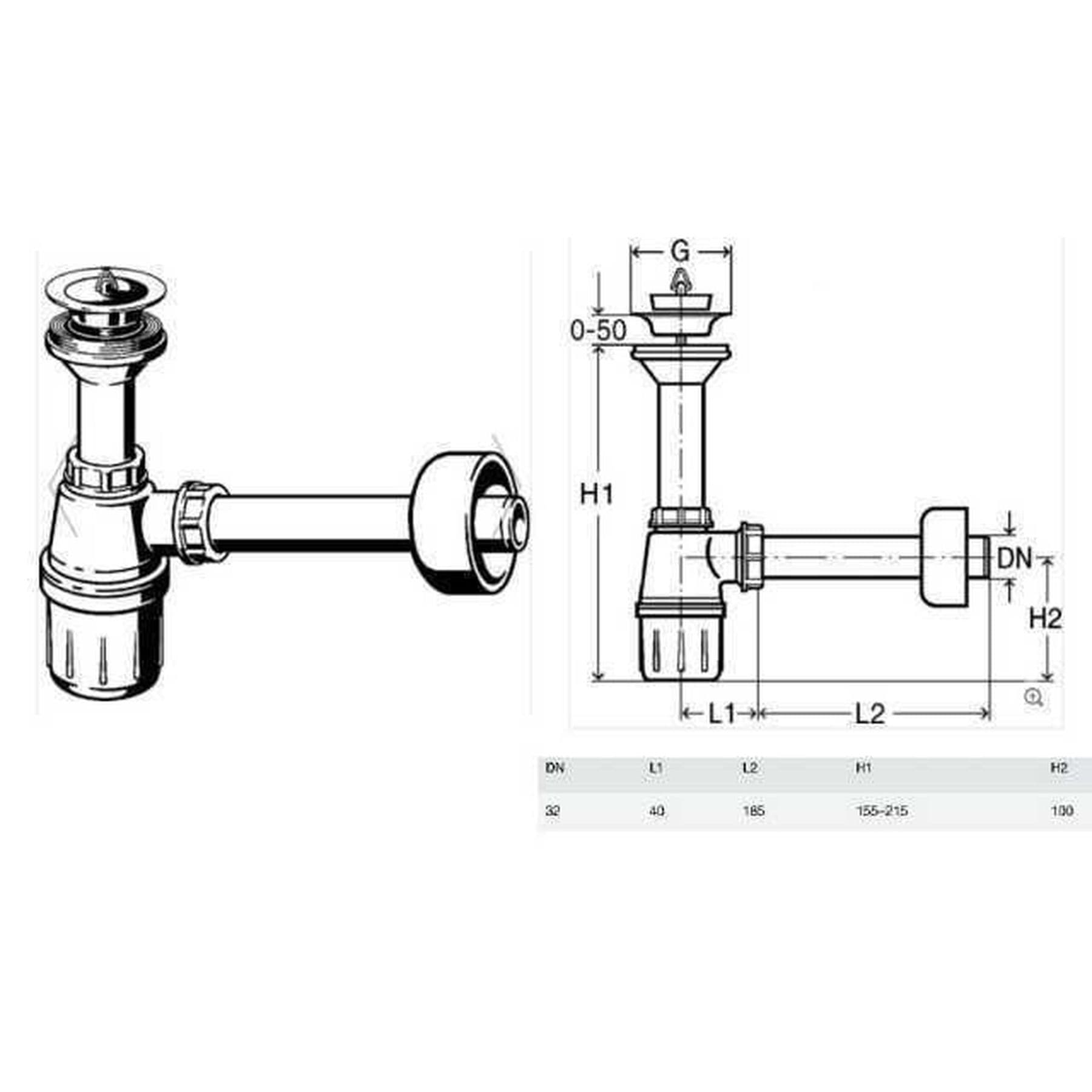 Сифон для раковини VIEGA  1 1/4 x 1 1/4″ пластик білий бутил. з/г 573966 (103927) 3