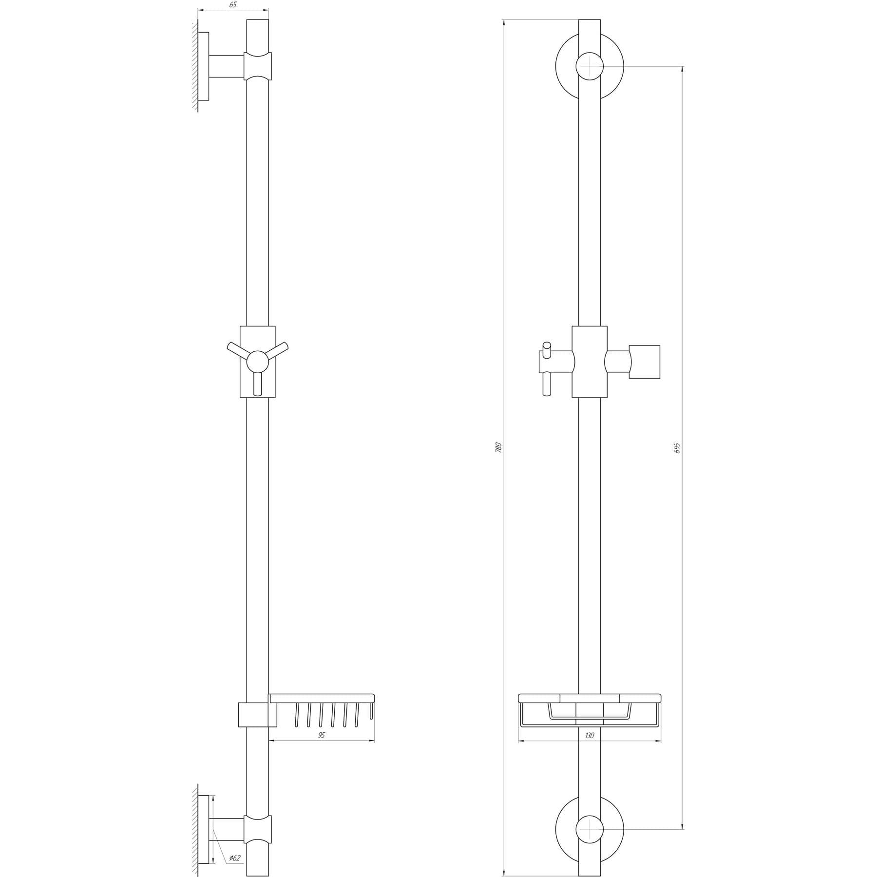 Душова стійка Globus Lux BT-1107C, в блістері 3