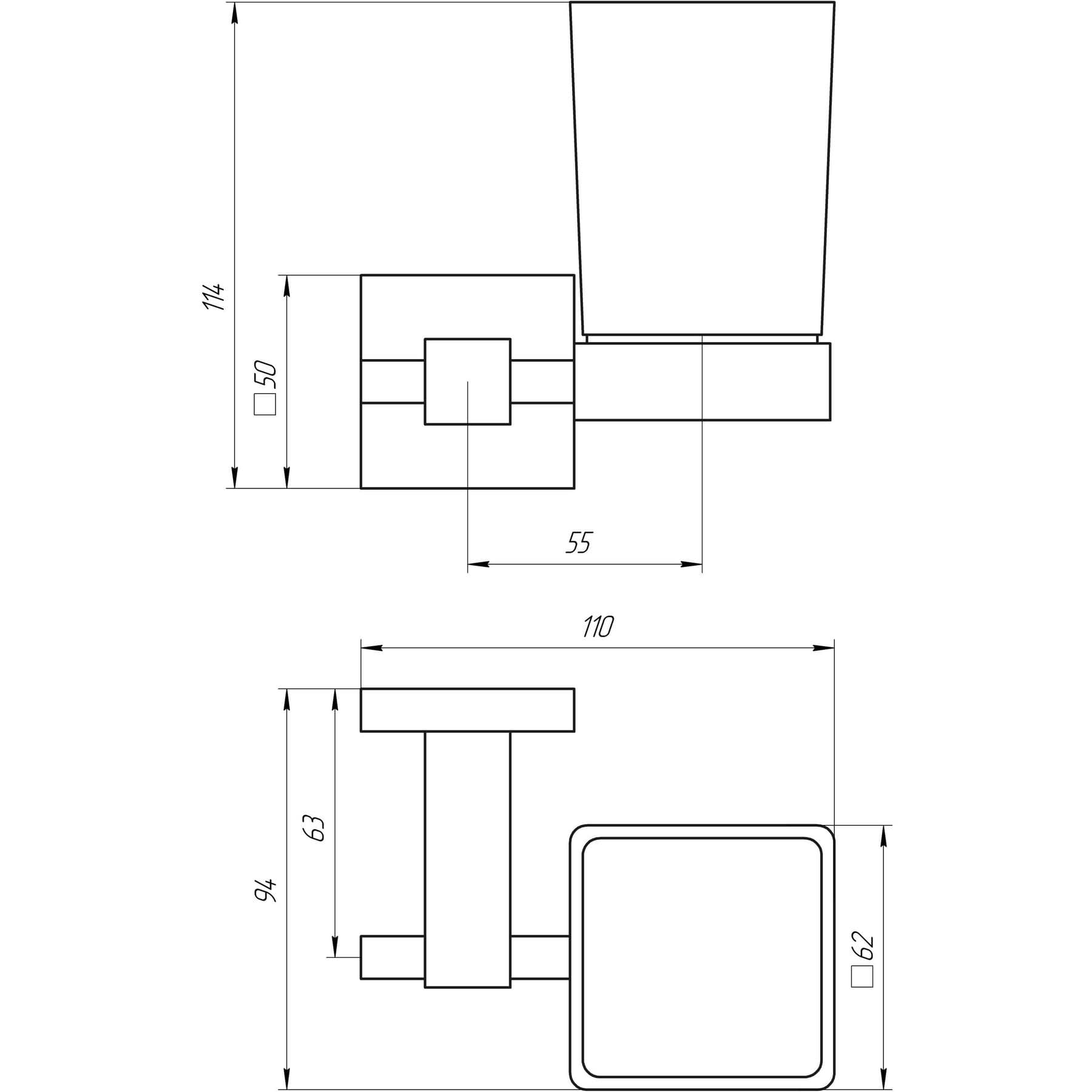 Стакан одинарний Globus Lux SQ 9409 SUS304 3