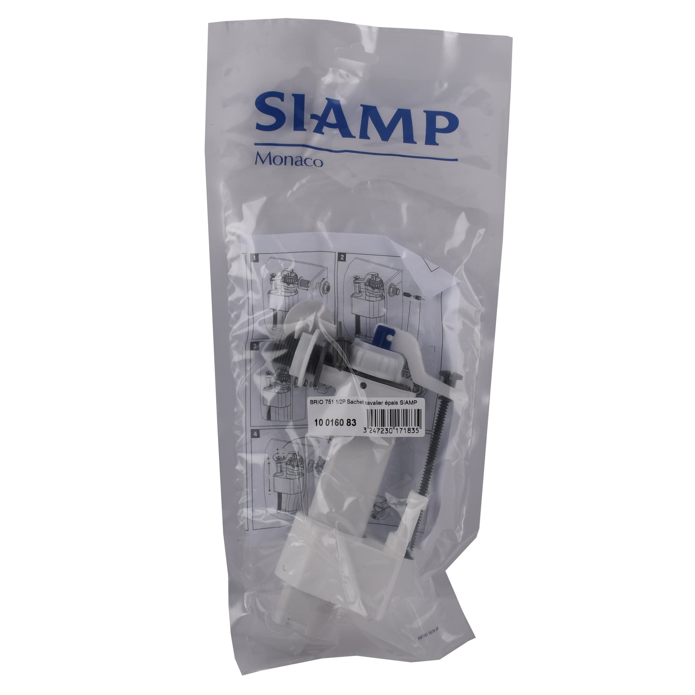 Клапан заповнення SIAMP Brio 751-1/2P, бічний 1/2'' пластиковий, швидке наповнення 4