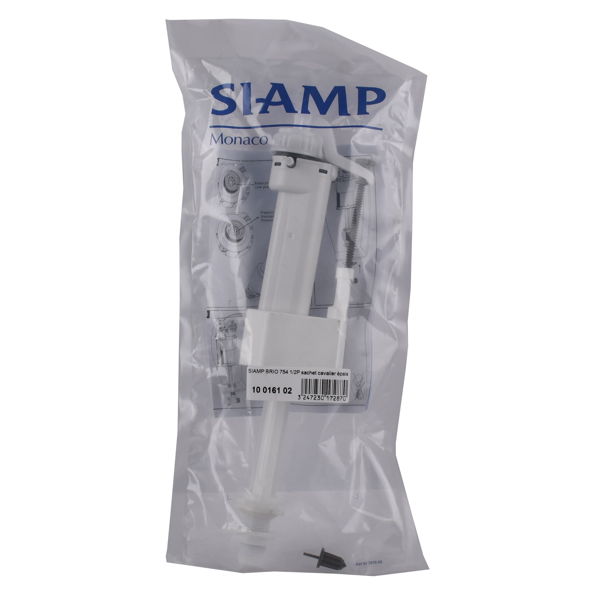 Клапан заповнення SIAMP Brio 754-1/2P,нижнє підведення 1/2'' пластиковий, швидке наповнення 4