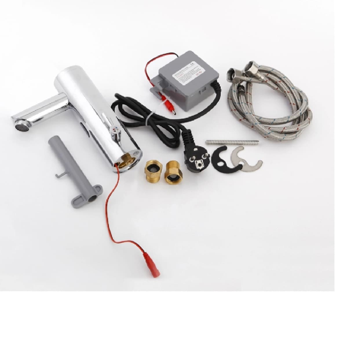 Змішувач сенсорний для умивальника HOTEC 19.115-DC/AC (220V/6V) з трансформатором,латунний Hot/Cold 4