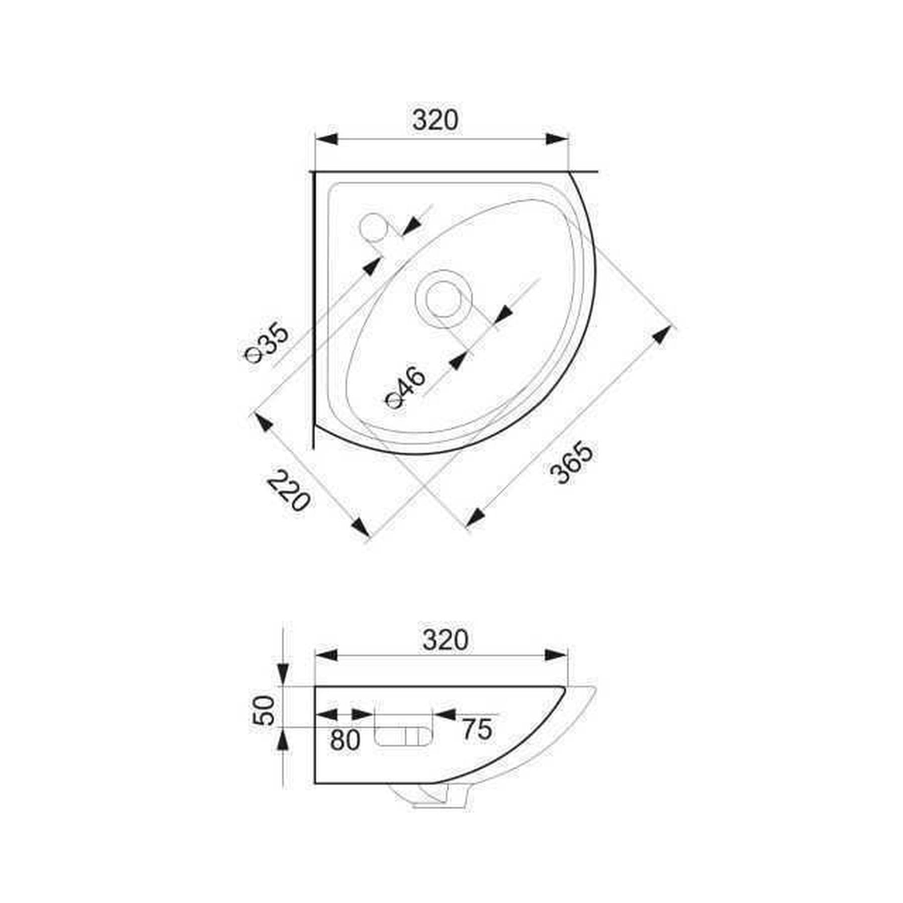 Умивальник кутовий Cersanit SIGMA 35 4