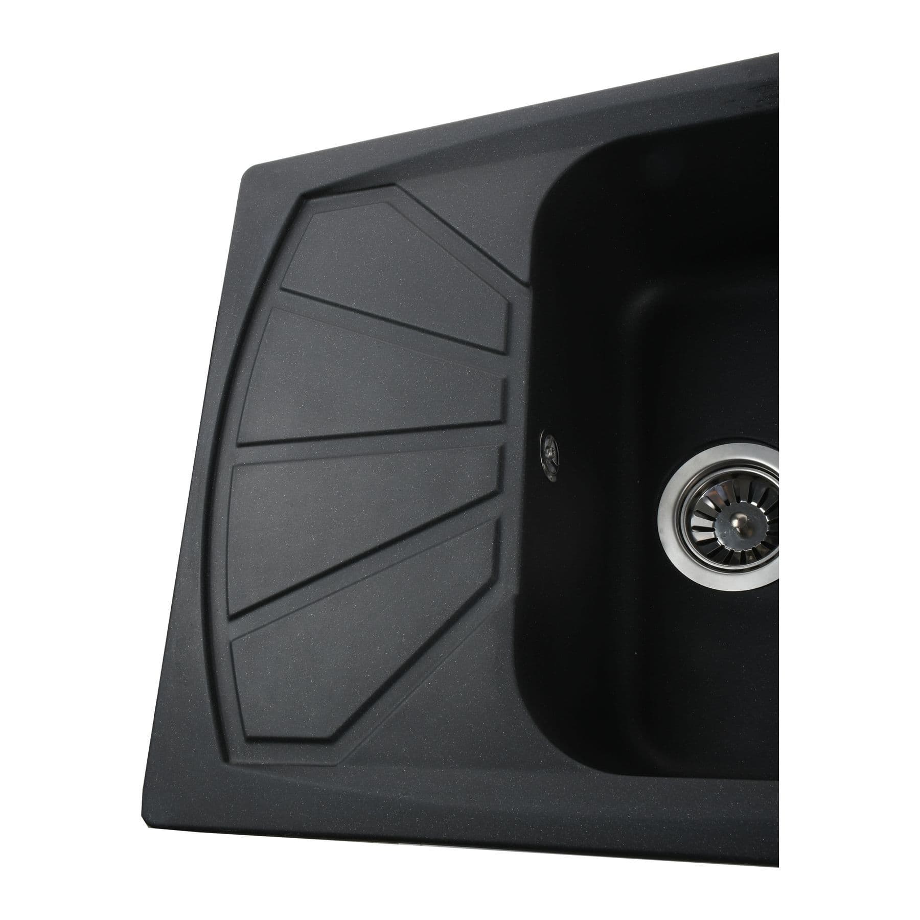 Гранітна мийка Globus Lux TANA чорний металік 610х500мм-А0001 4