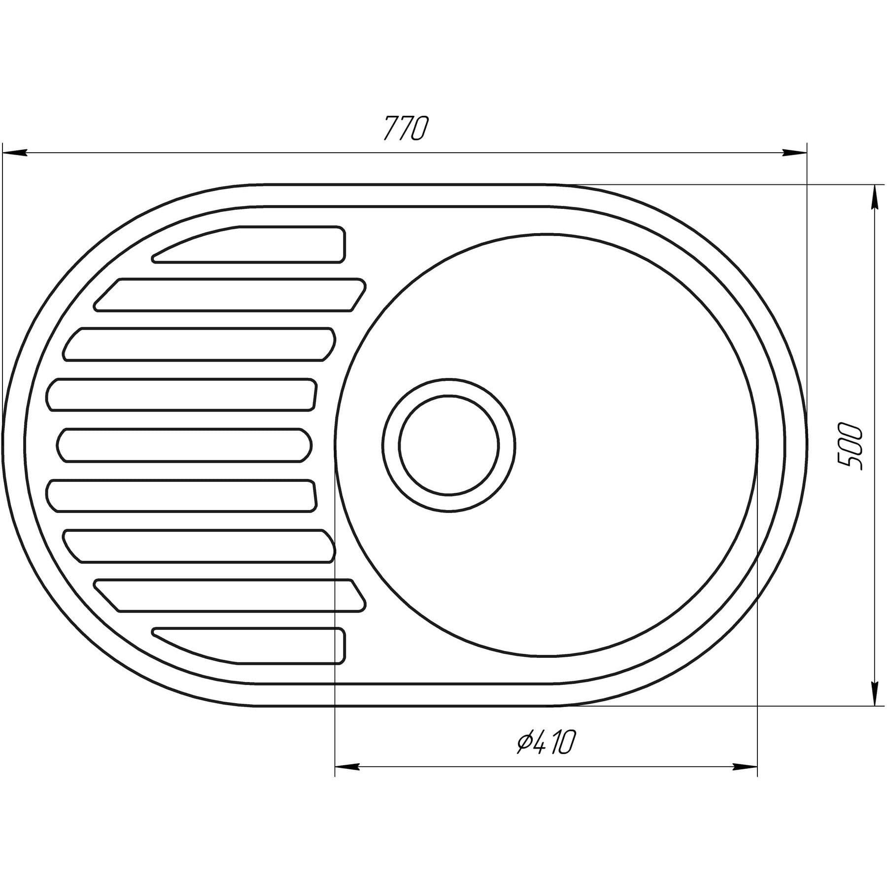 Гранітна мийка Globus Lux OHARA чорний 770х500мм-А0002 4