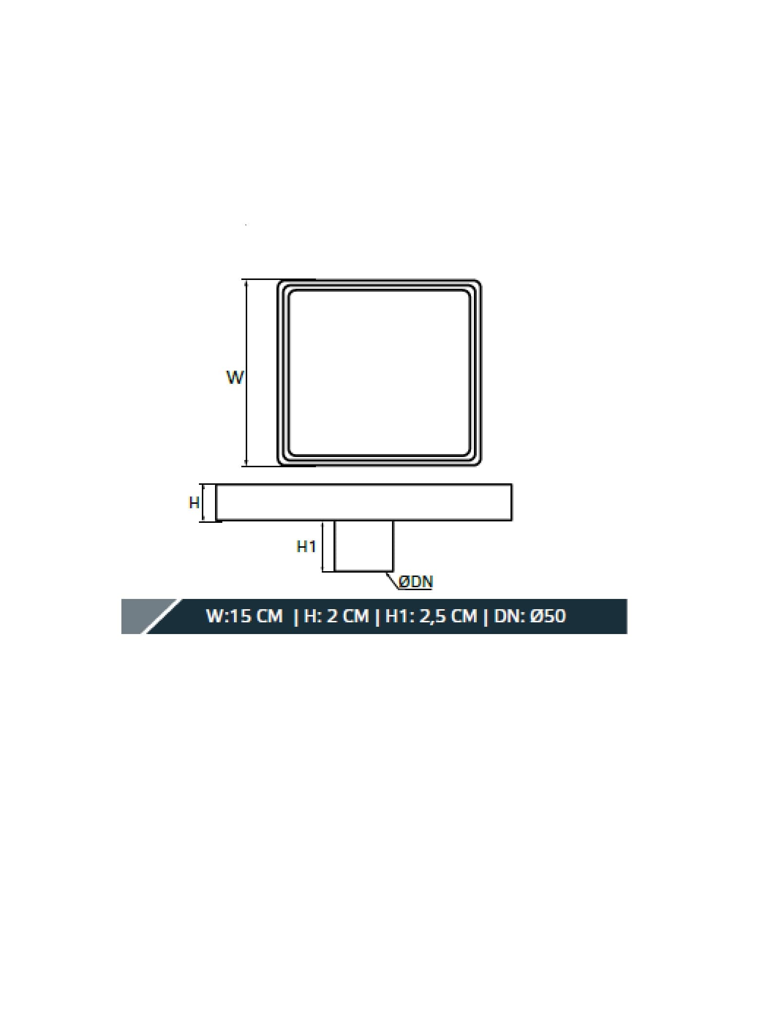 Трап душовий TILLO TM131-15 15х15см 5
