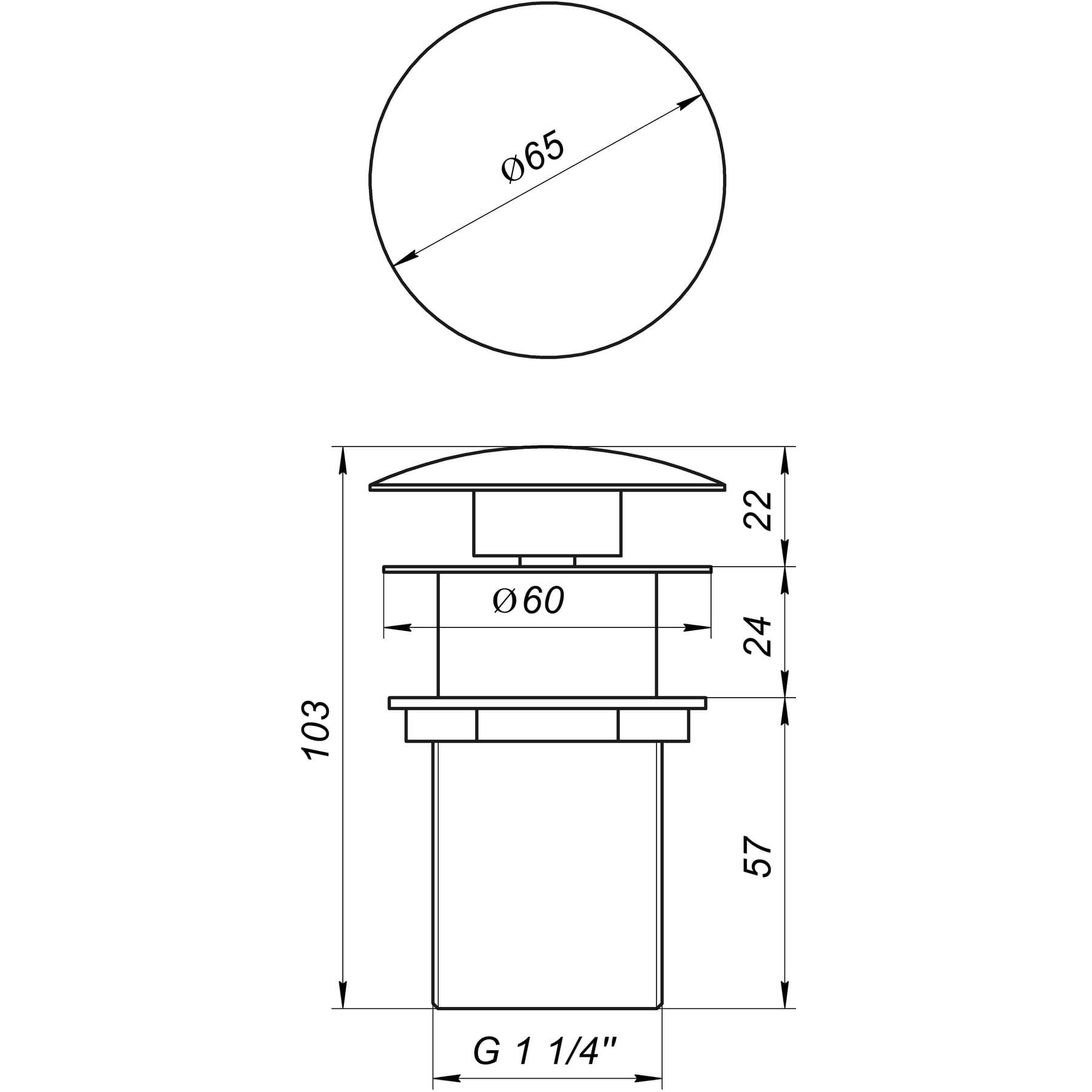Донний клапан Globus Lux HG15-03A (Click-clack) 5