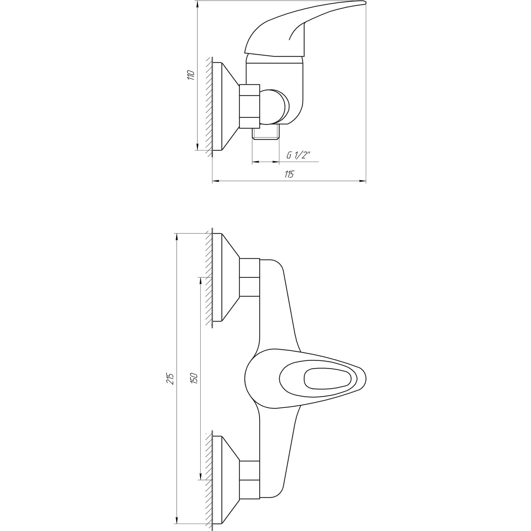 Змішувач для душу EcoMix ELIT EM-105 5