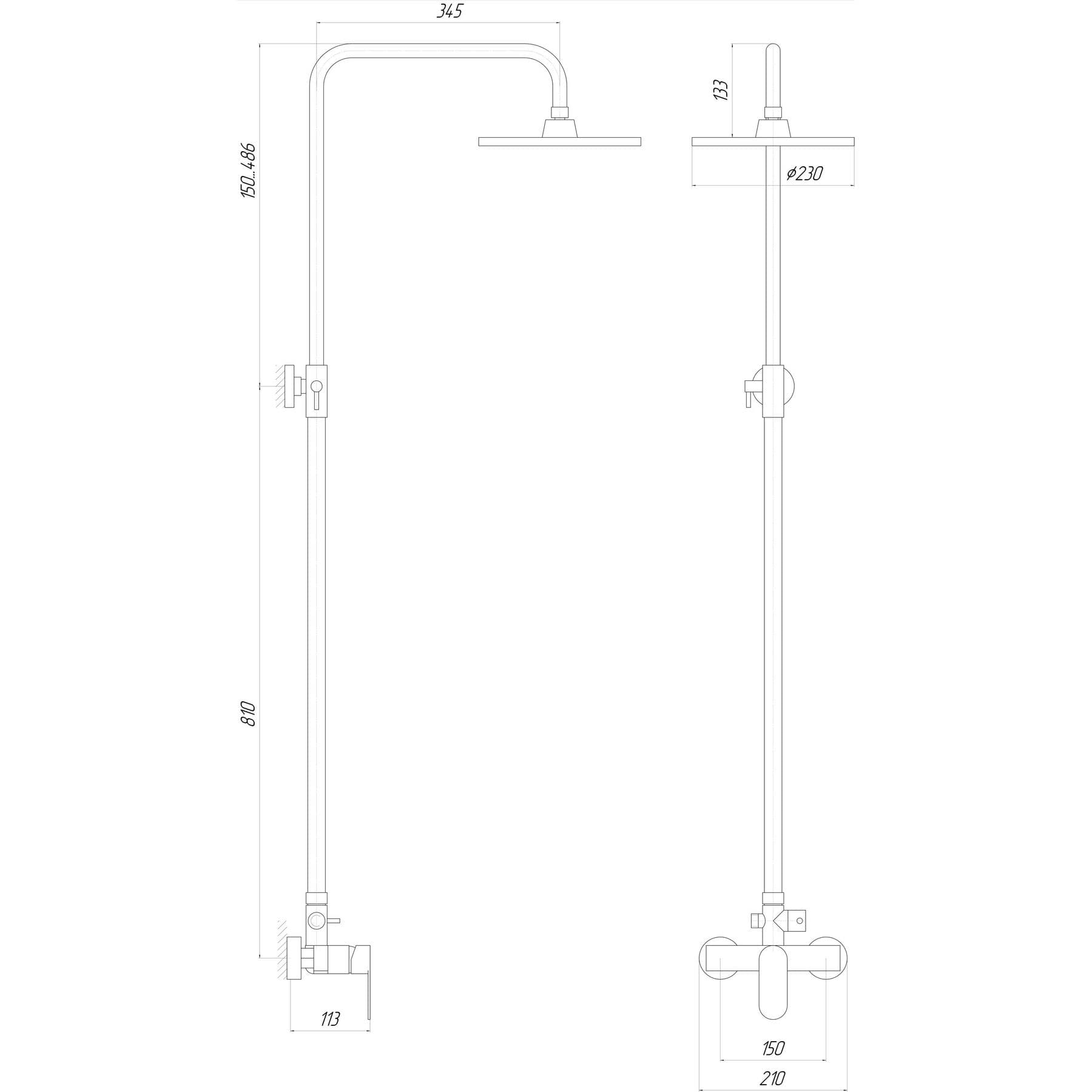 Душова система TOPAZ BARTS TB 07702-H36 5
