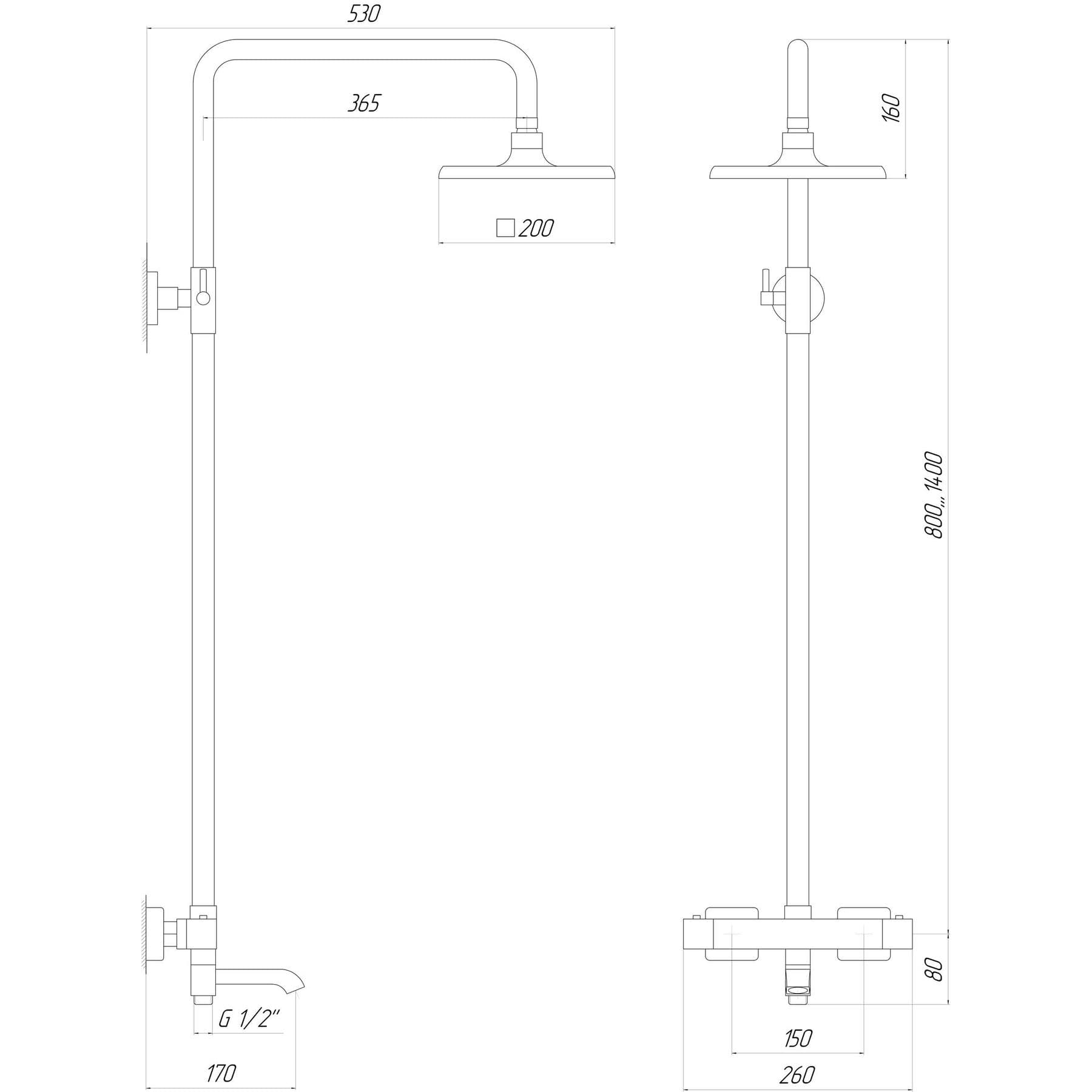 Душова система Globus Lux Termostatic Q GLM-0041T 5