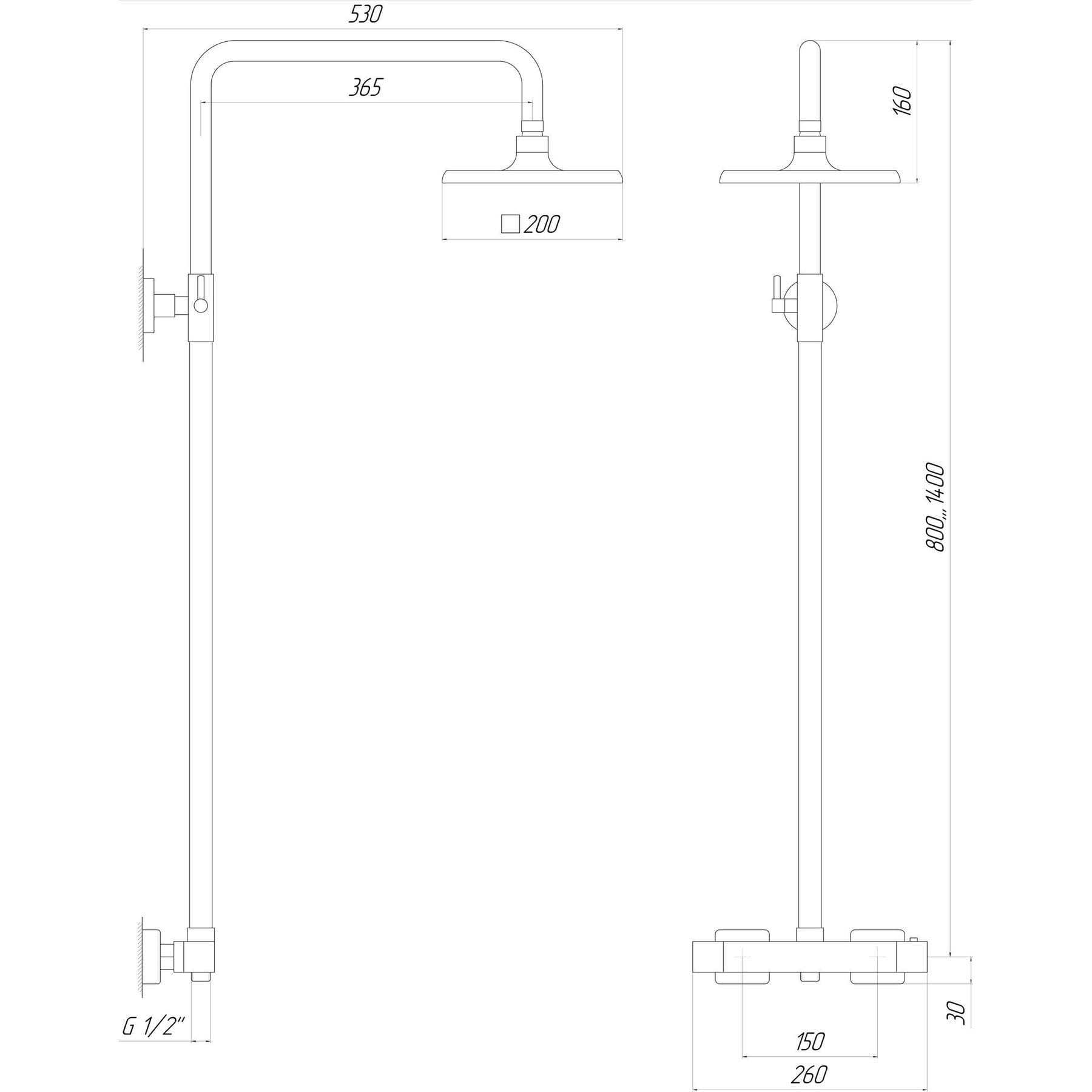 Душова система Globus Lux Termostatic Q GLM-0040T 5