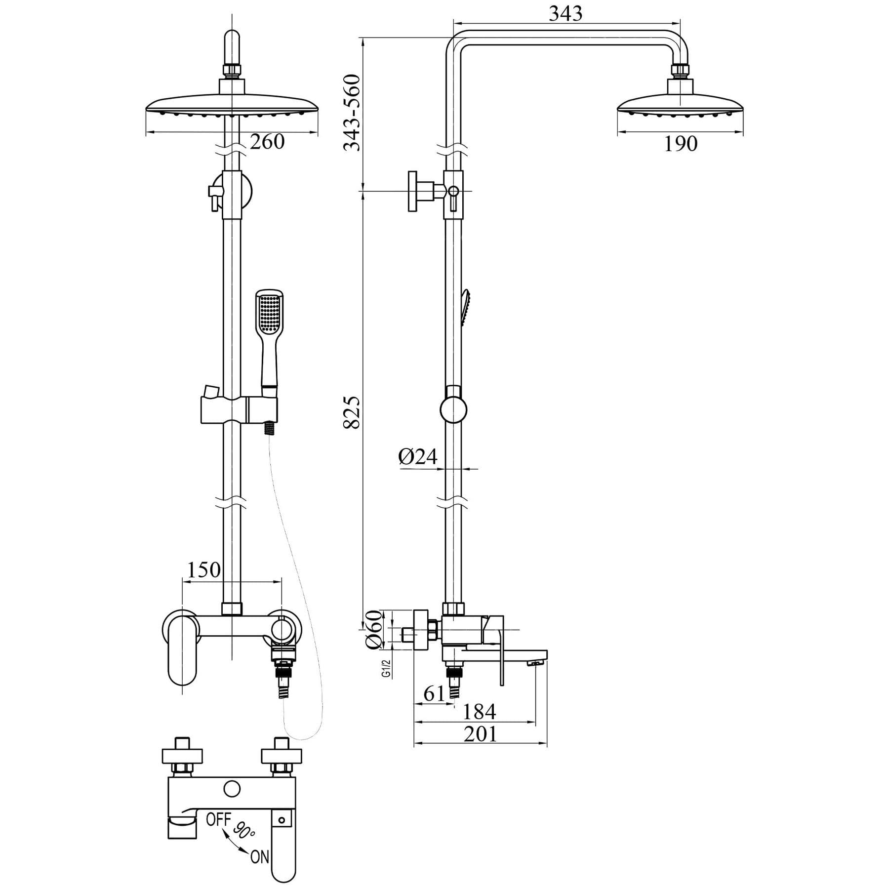 Душова система TOPAZ BARTS-TB 07102-H36-S 5
