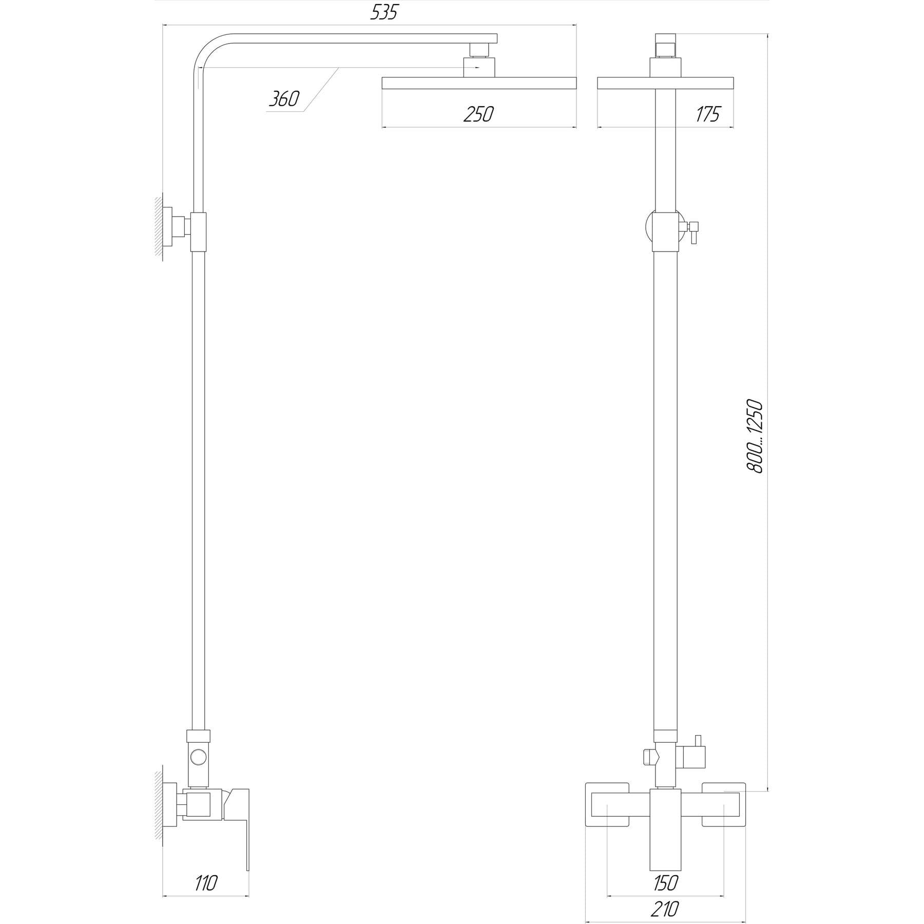 Душова система Globus Lux SICILIA SBQ-SH-125-BB 5