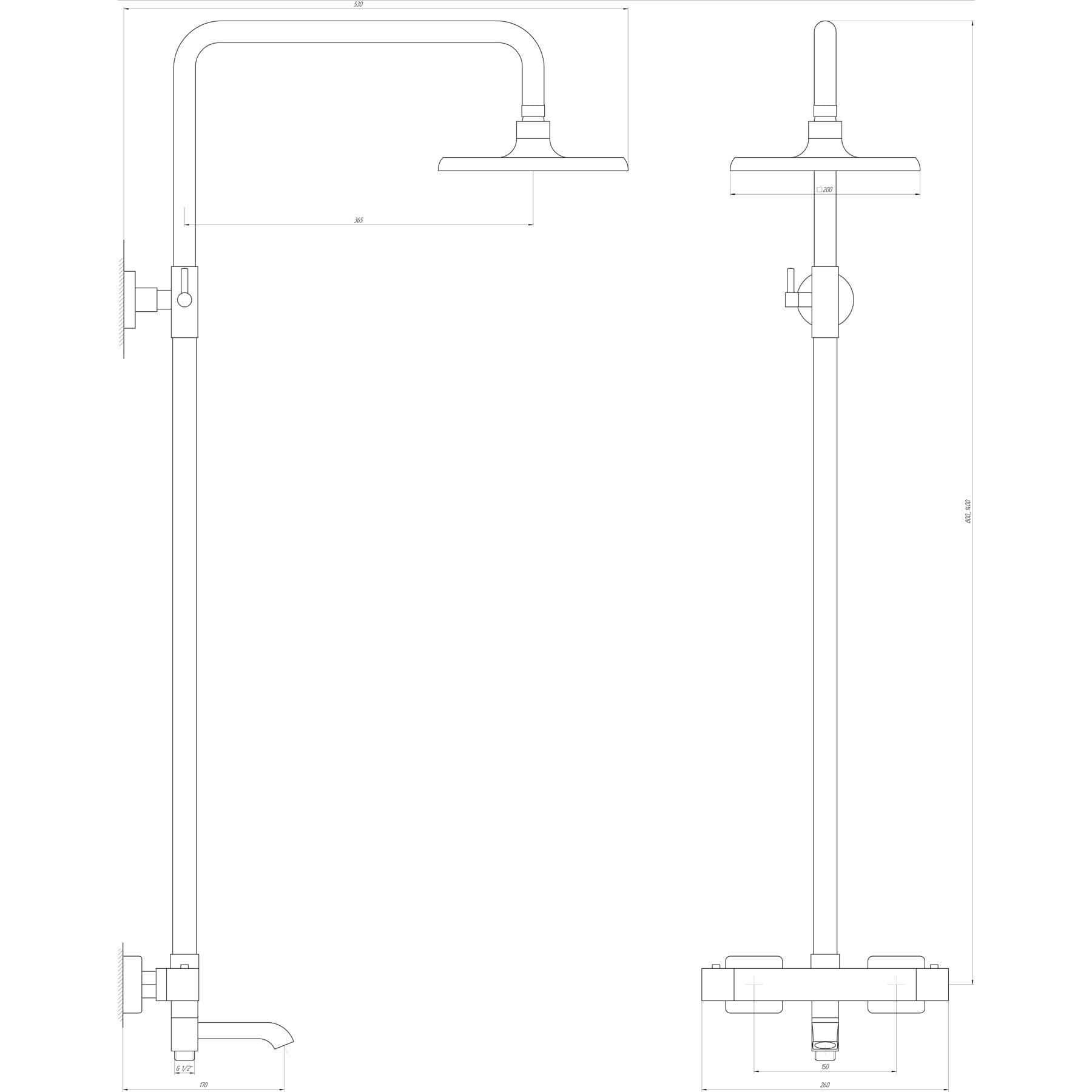 Душова система Globus Lux Termostatic R GLA-0041T-BB 5