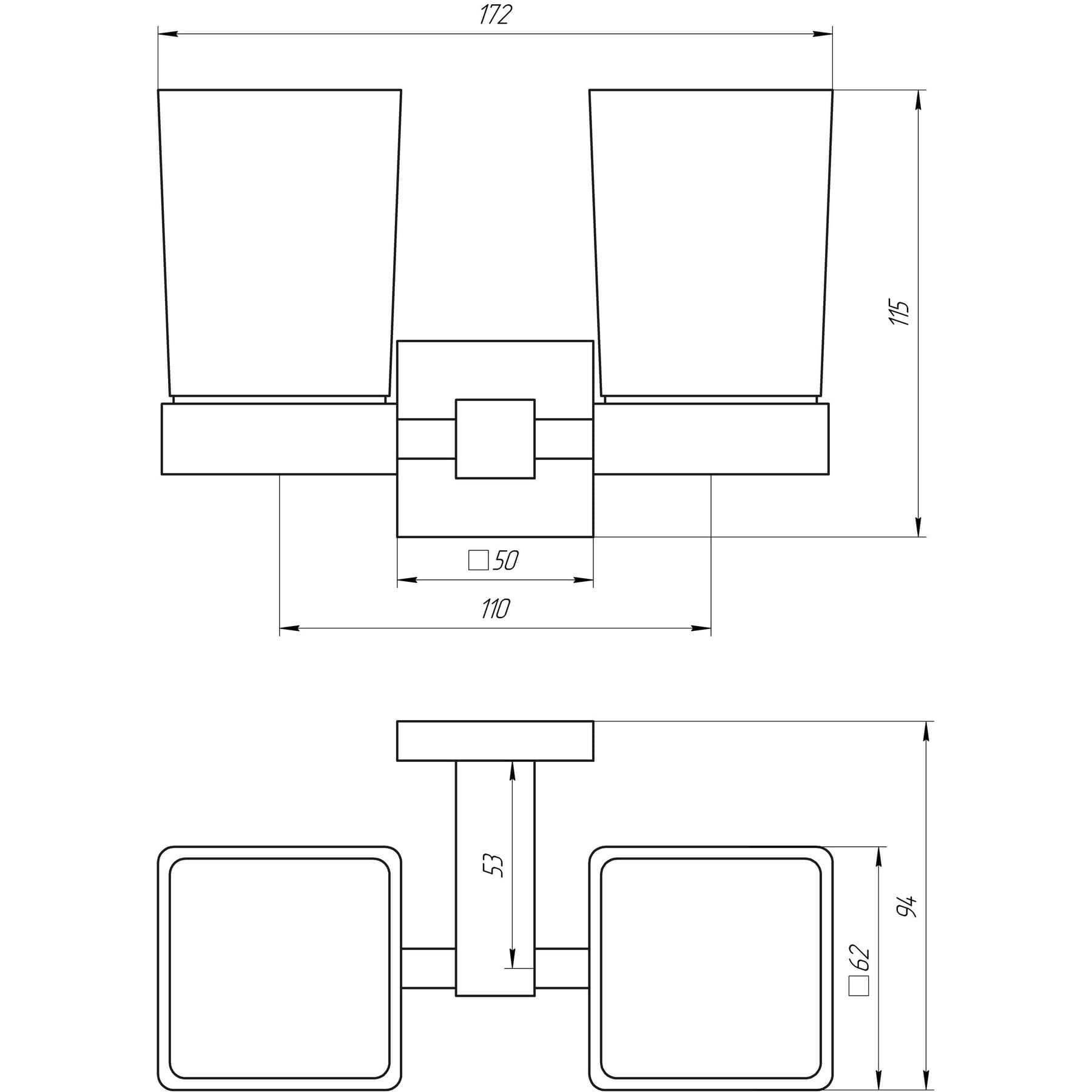Стакан подвійний Globus Lux BQ9428 чорний матовий SUS304 5