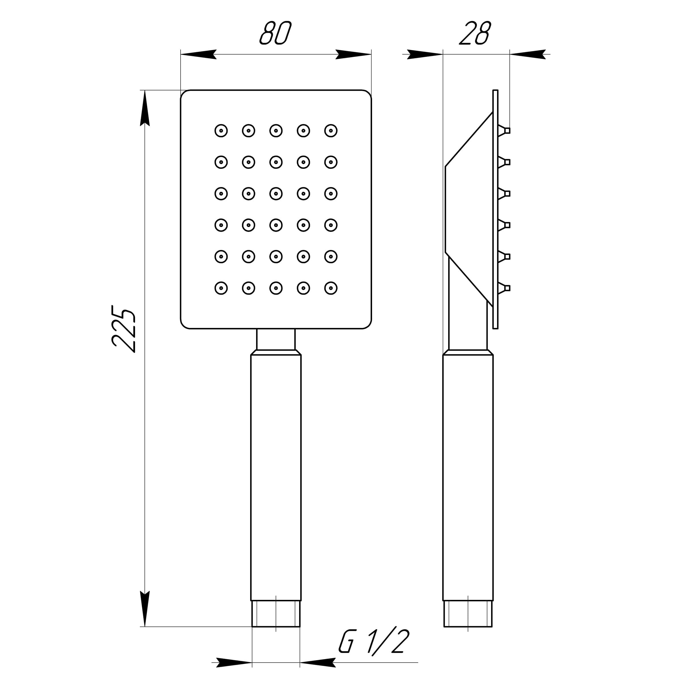Душова лійка Globus Lux SUS-001Q-BB 5
