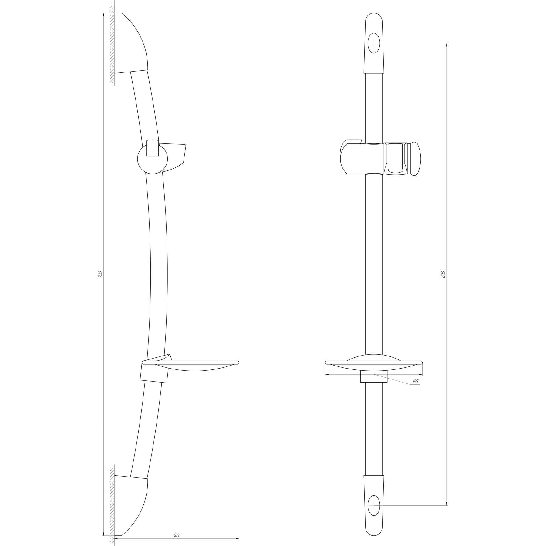 Душова стійка Dishi L106C (2шт. в коробці) 6