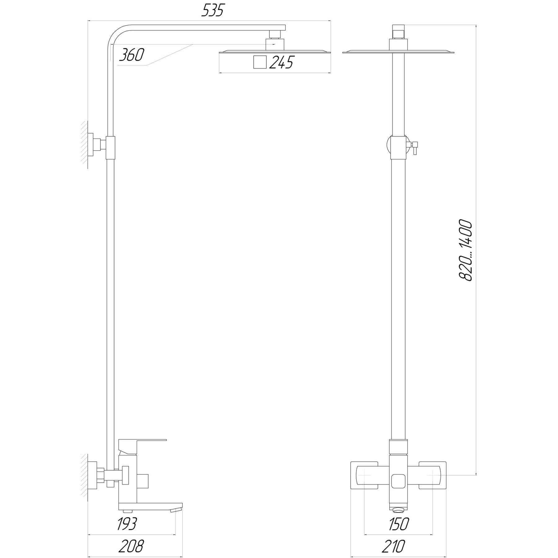 Душова система Globus Lux SICILIA VAN-SBQ-SH-02-BB 6
