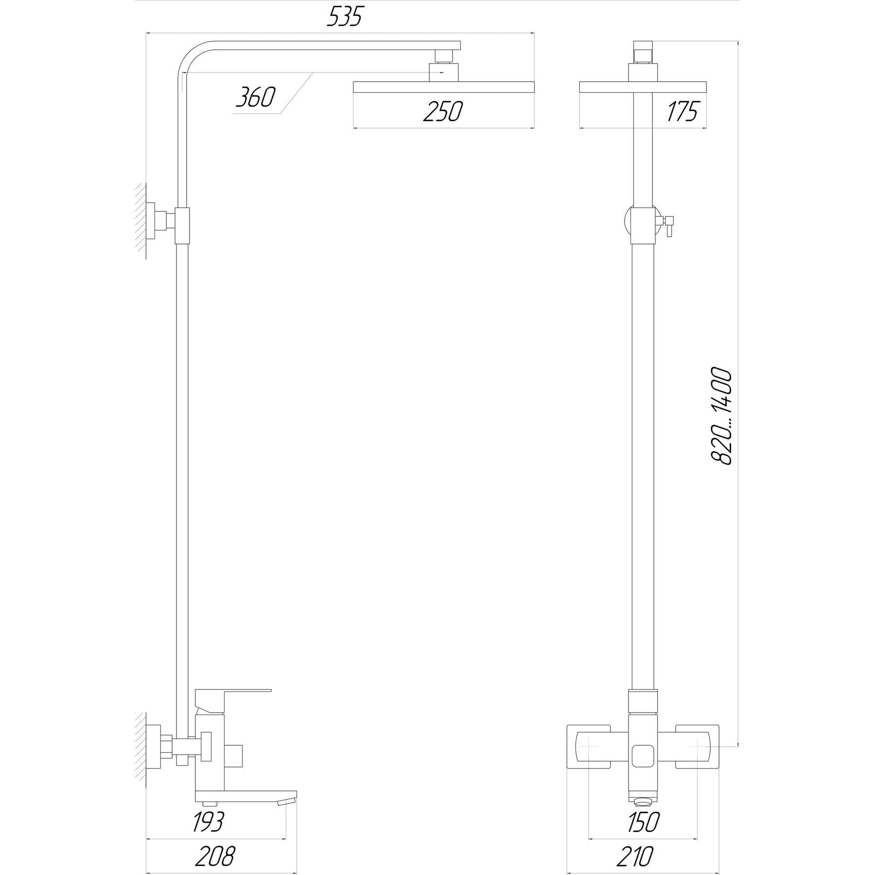 Душова система Globus Lux SICILIA VAN-SBQ-SH-04-BB 6