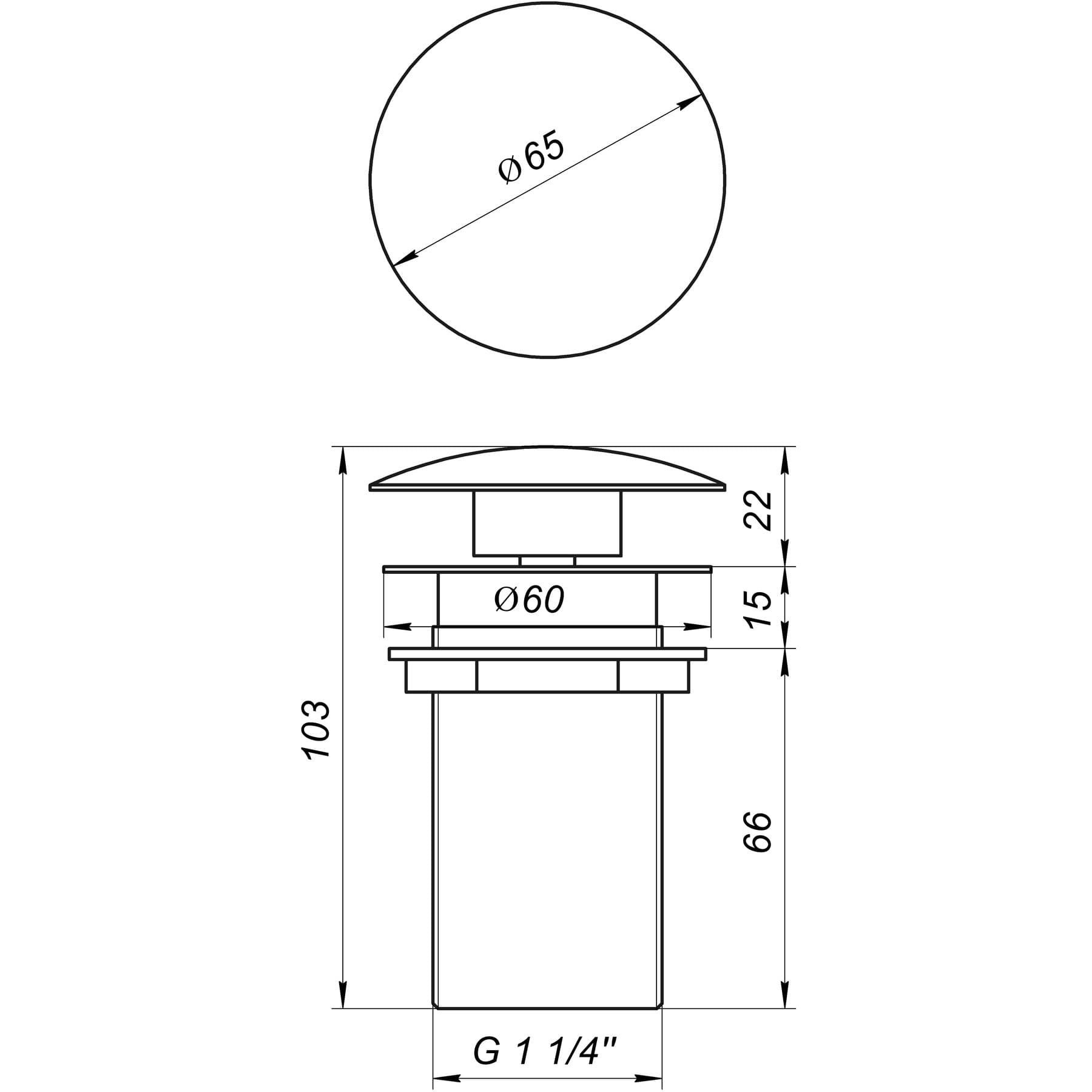 Донний клапан Globus Lux HG15-03B (Click-clack) 6