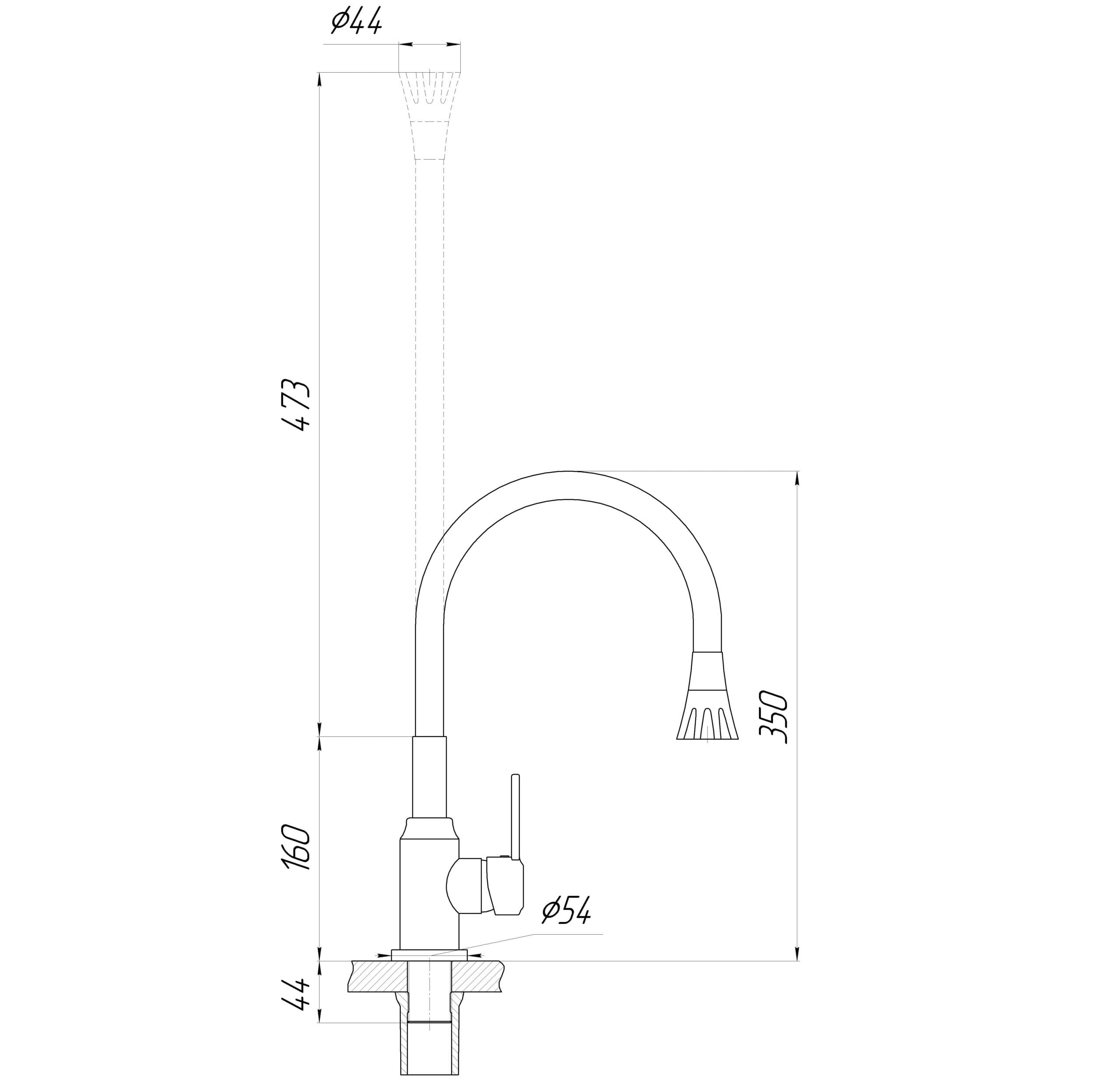 Змішувач для кухні Domino ELLIPSE DCC-203SA-K15 6