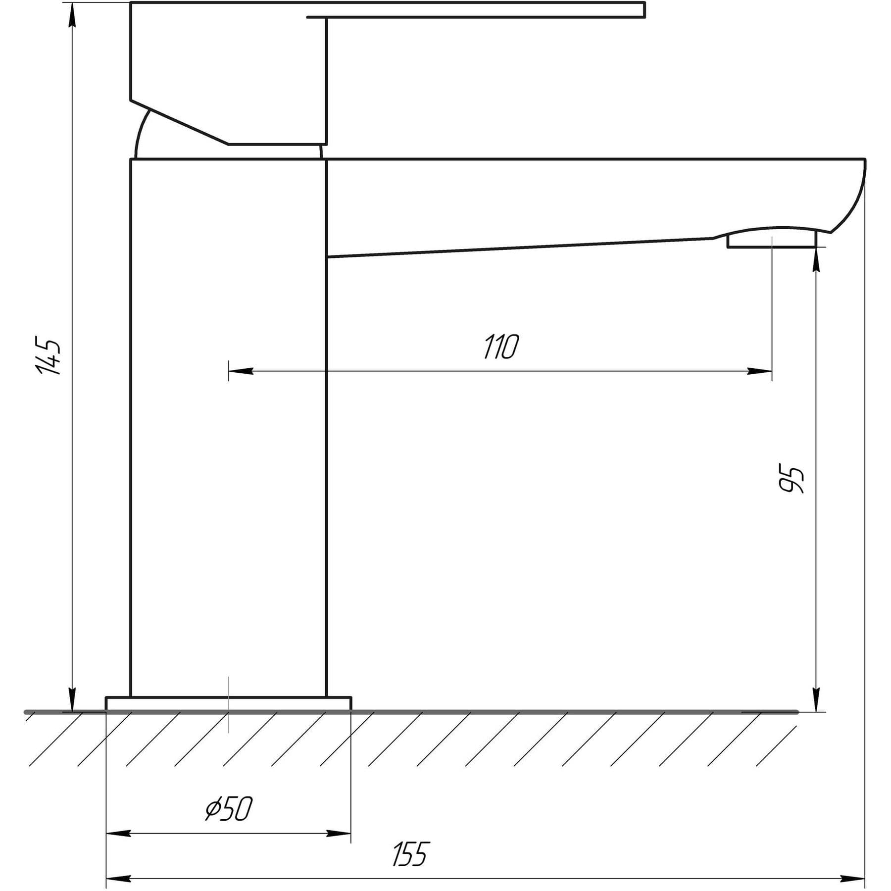 Змішувач для умивальника TOPAZ BARTS TB 07202-H36, Шланги TAQ-M1055 6