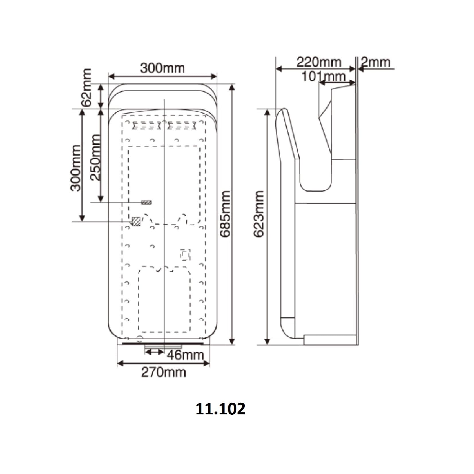 Сушарка для рук HOTEC 11.102 ABS Silver 6