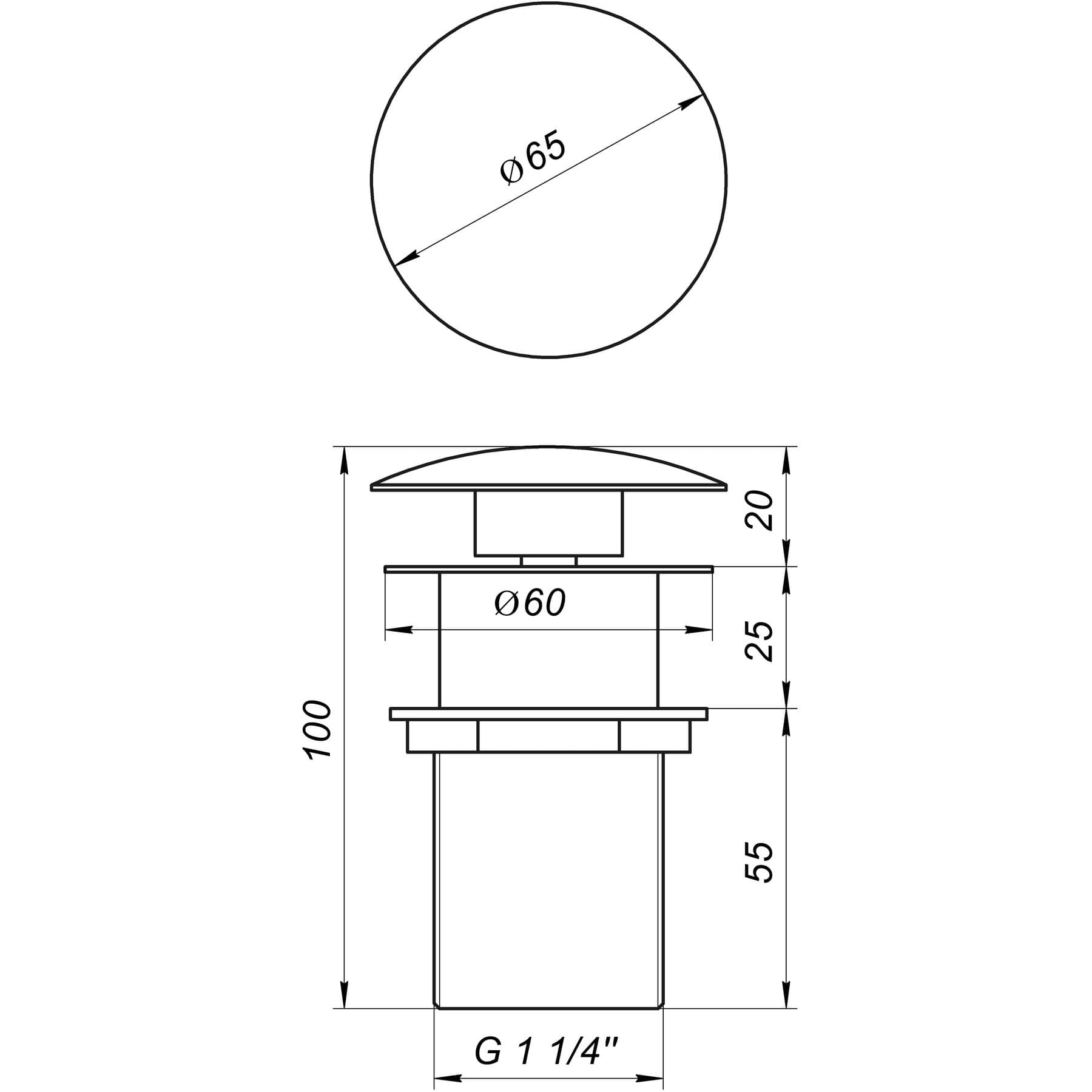Донний клапан Globus Lux HG15-02A BR (Click-clack) 6