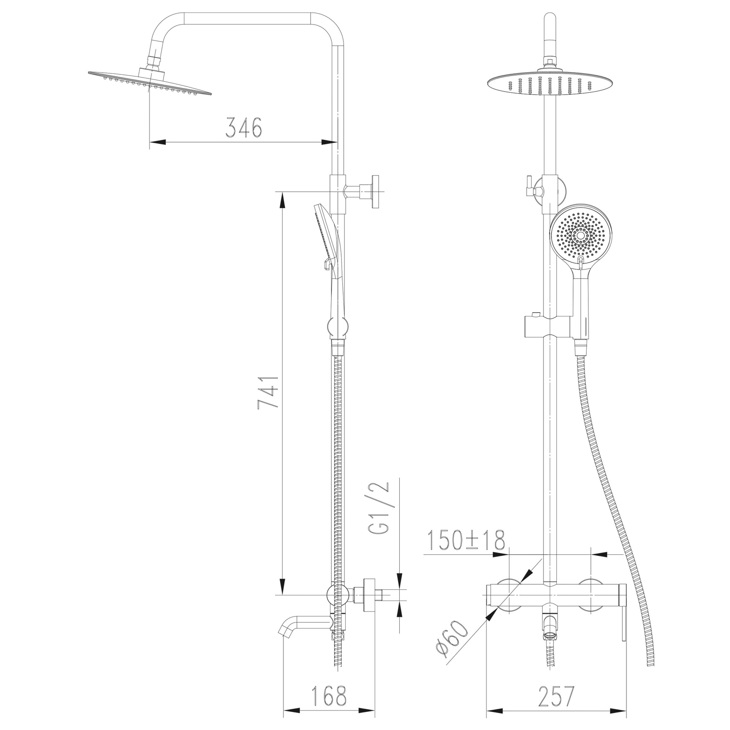 Душова система TOPAZ LOFT TLF 32102-H75-C 6