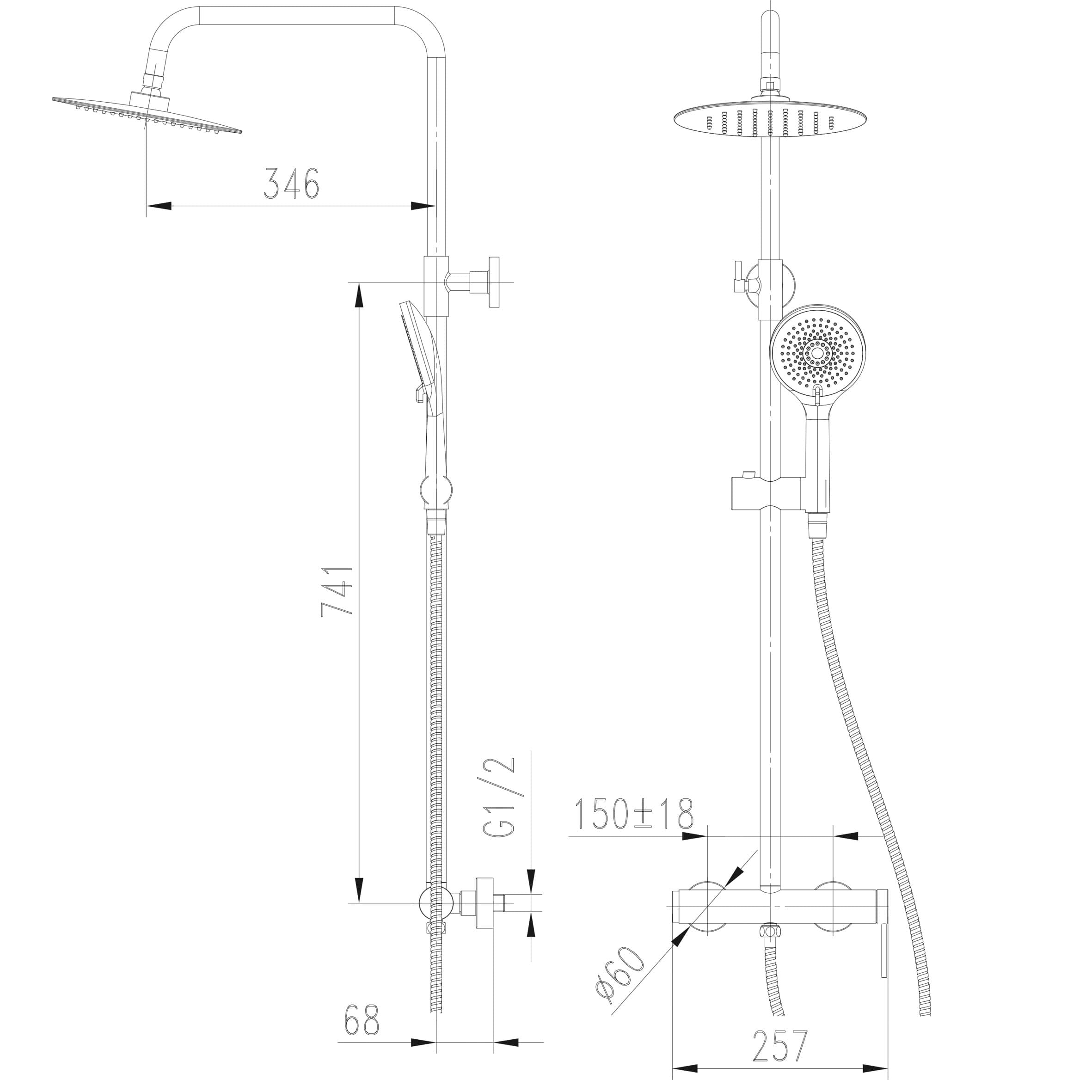 Душова система TOPAZ LOFT TLF 32702-H75-C 6