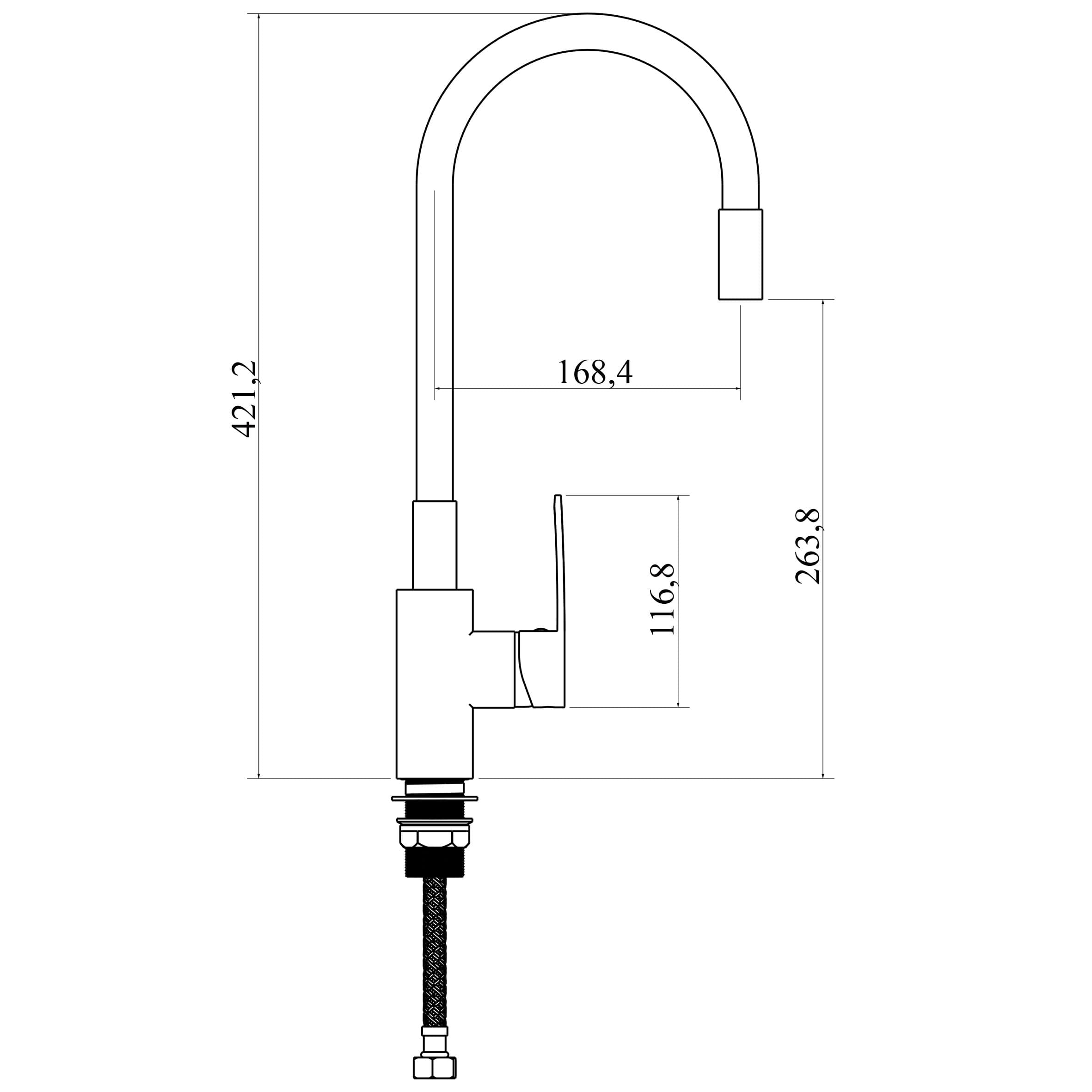 Змішувач для кухні DOMINO RONDO DND-203SR-SB 6