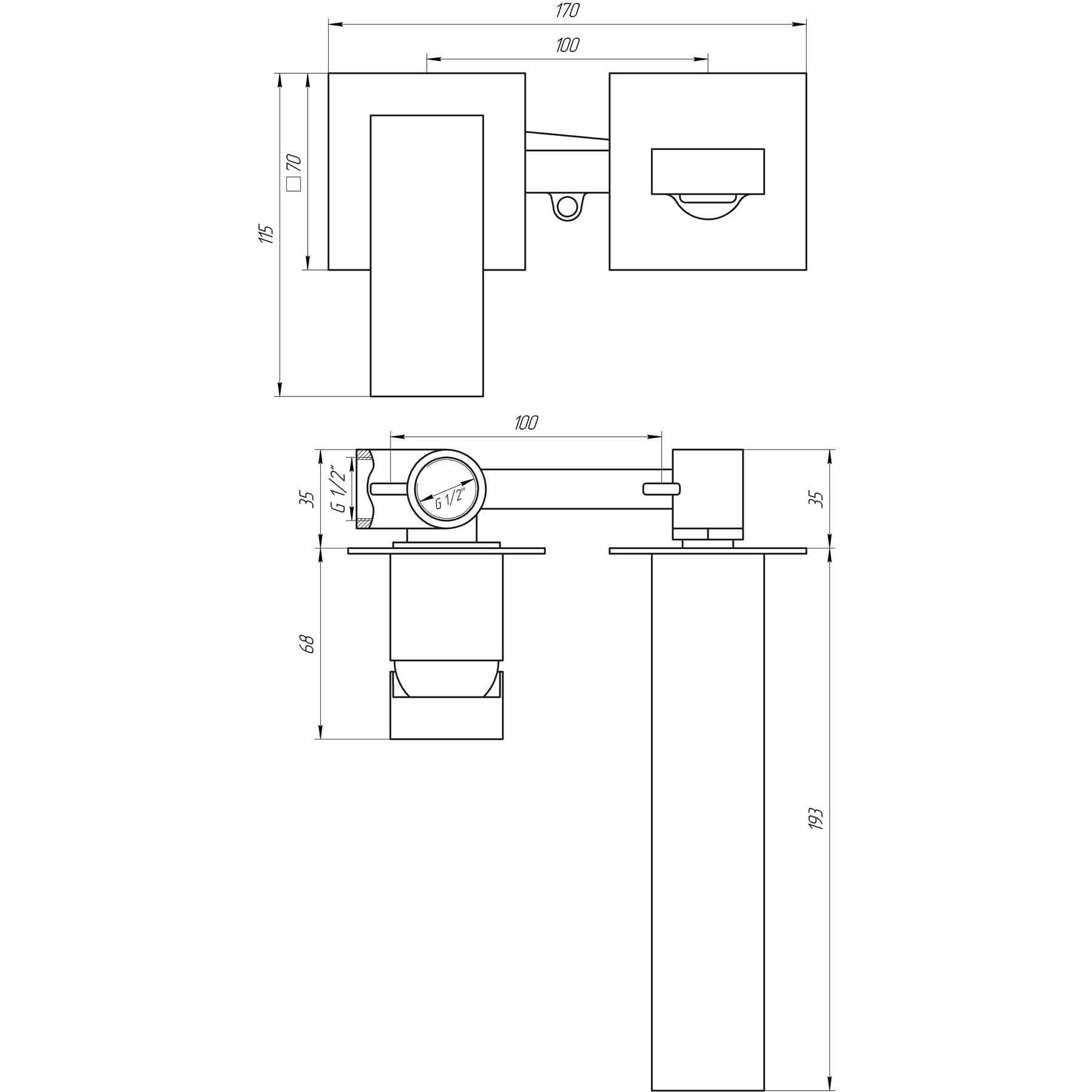 Змішувач для умивальника TOPAZ LEXI TL 21235-H57A-W 7