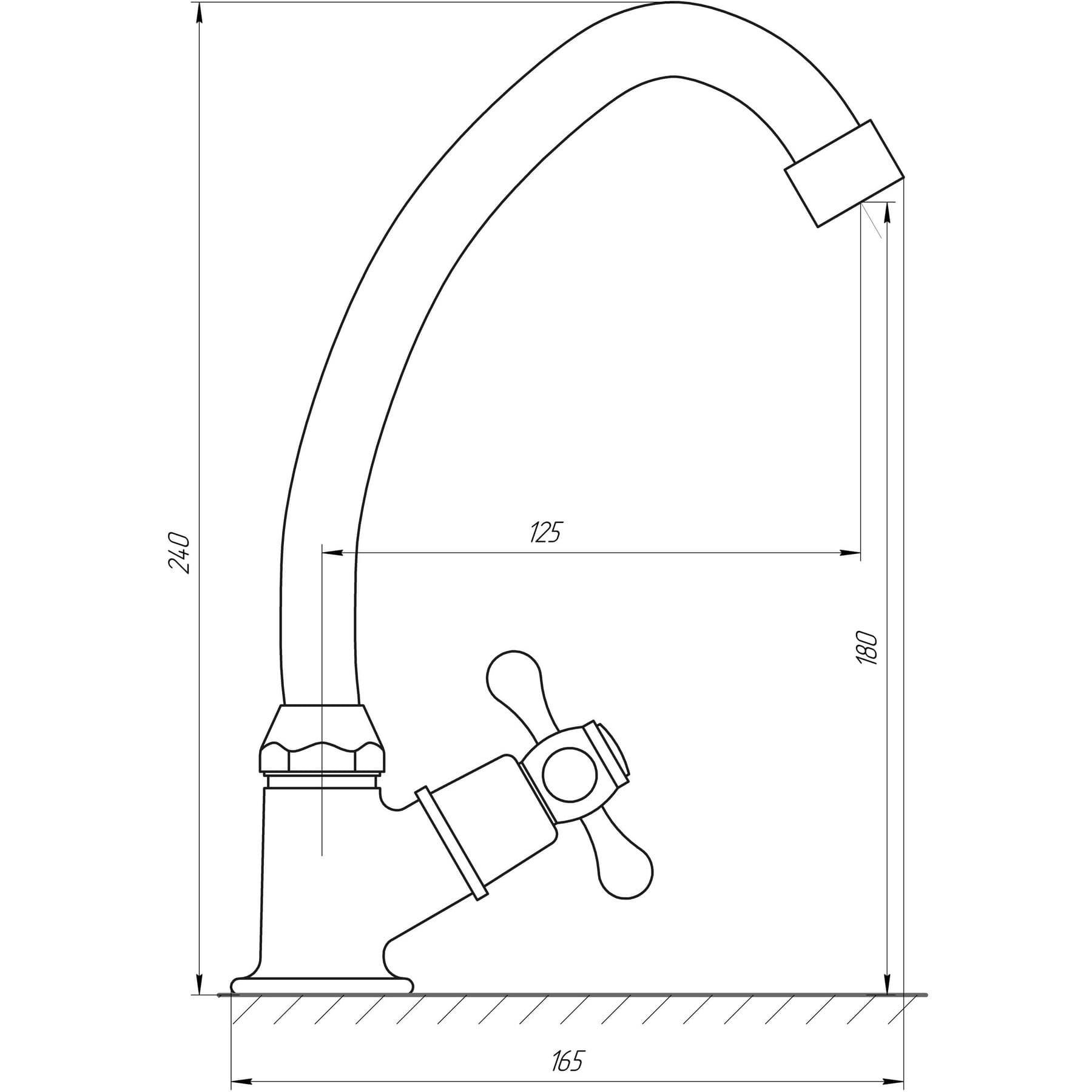 Монокран для мийки Globus Lux  GLHI-1051-BR На Гайці Латунь 7