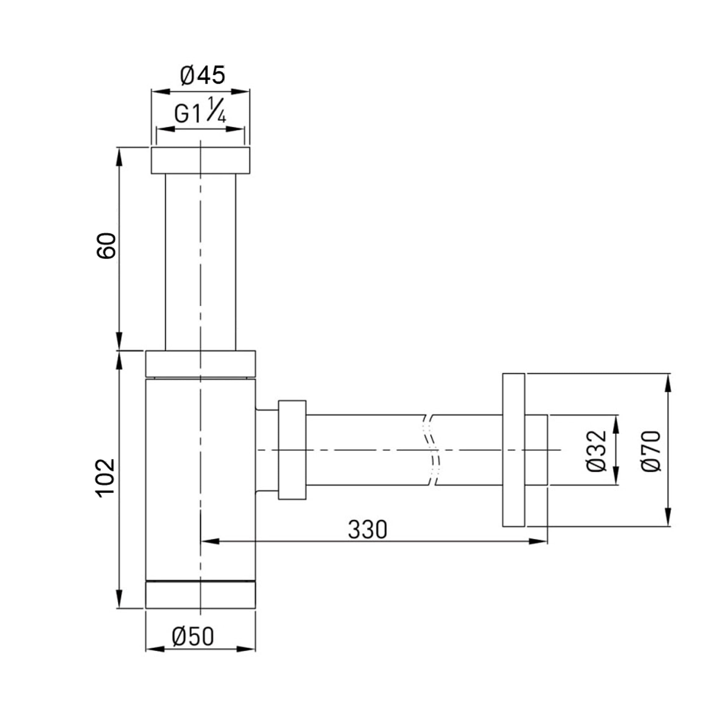 Сифон для раковин циліндричний Globus Lux GS-32-105-00 8