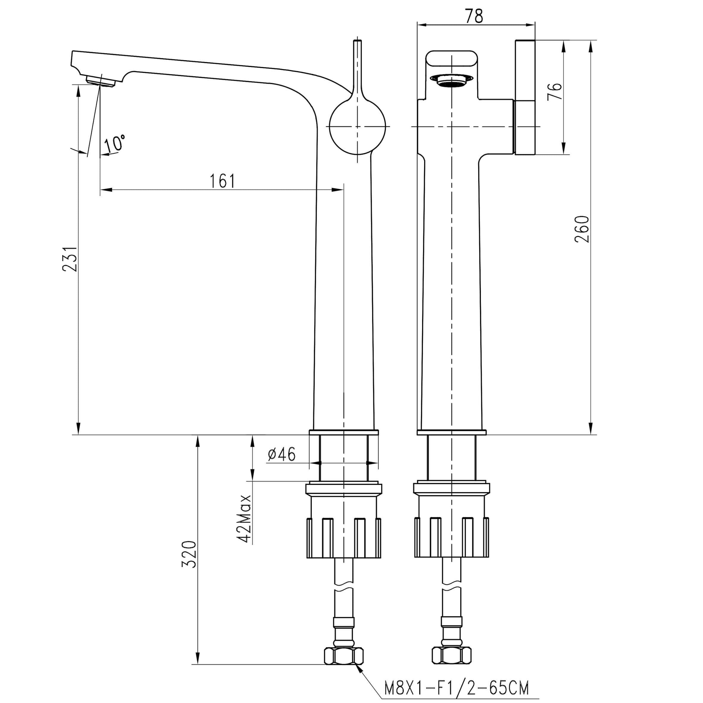 Змішувач для умивальника TOPAZ MODERNO TMD-33203-H78 9