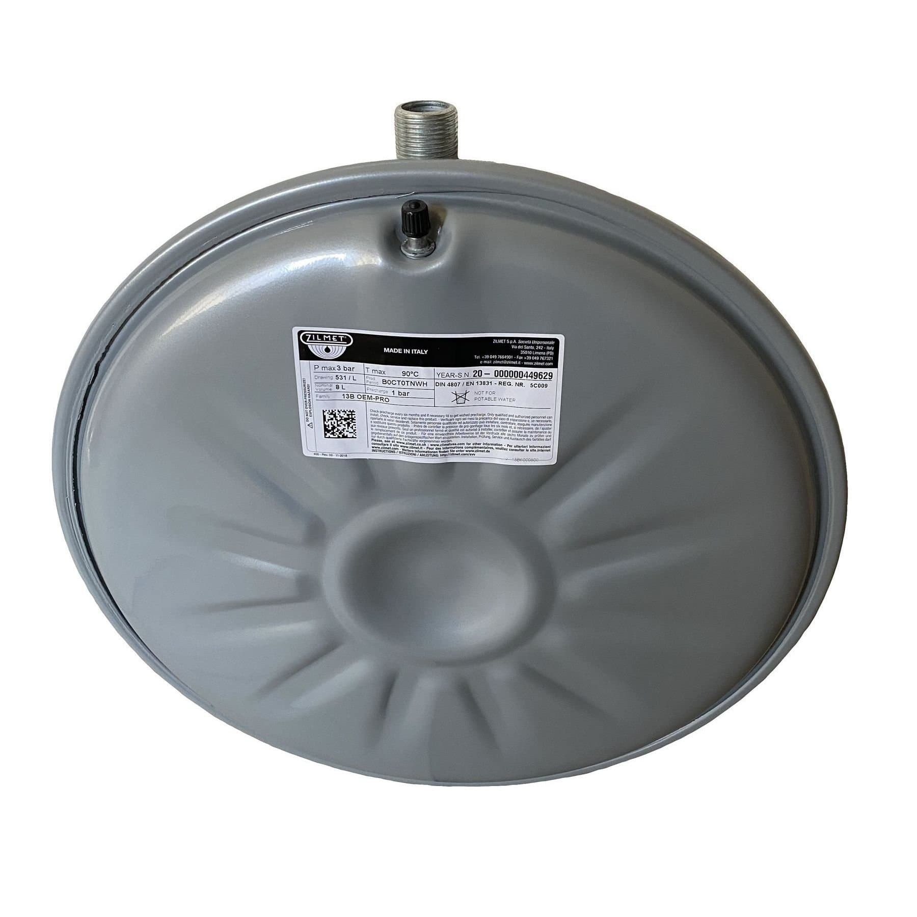 Бак Zilmet oem-pro для монтажу в котли  плоский Арт. 531  8л. 3bar  рифлений ( 13B6000848 ) 2
