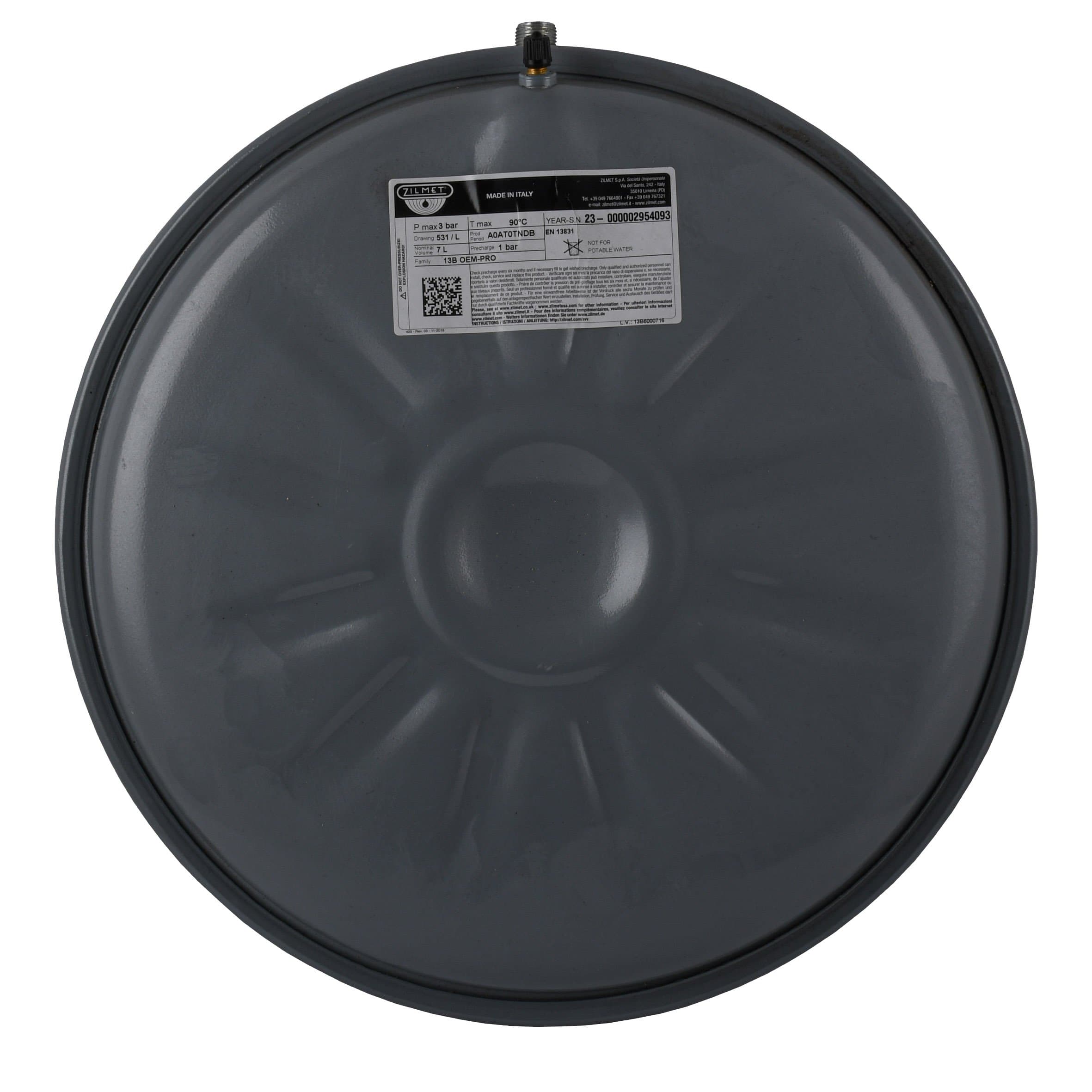 Бак Zilmet oem-pro для монтажу в котли  плоский Арт. 531  7л. 3bar  рифлений ( 13B6000716 )