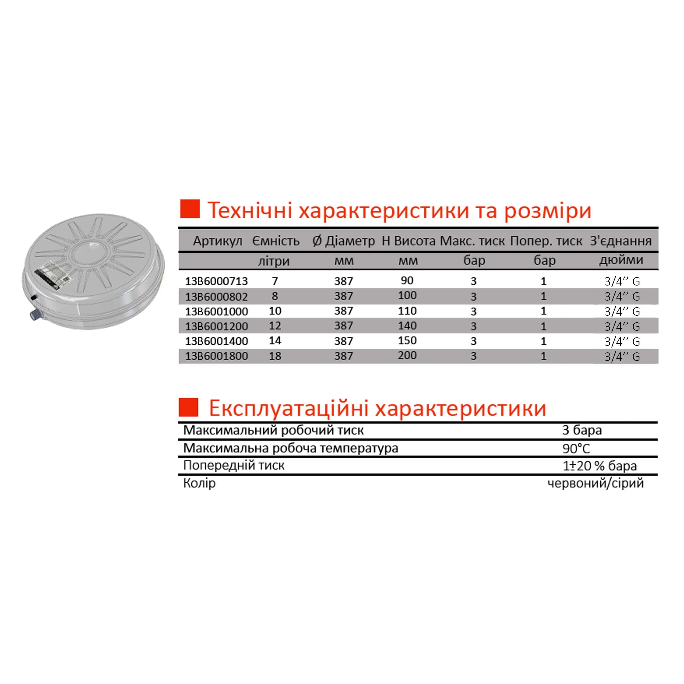 Бак Zilmet oem-pro для монтажу в котли  плоский Арт. 531  7л. 3bar  рифлений ( 13B6000716 ) 3